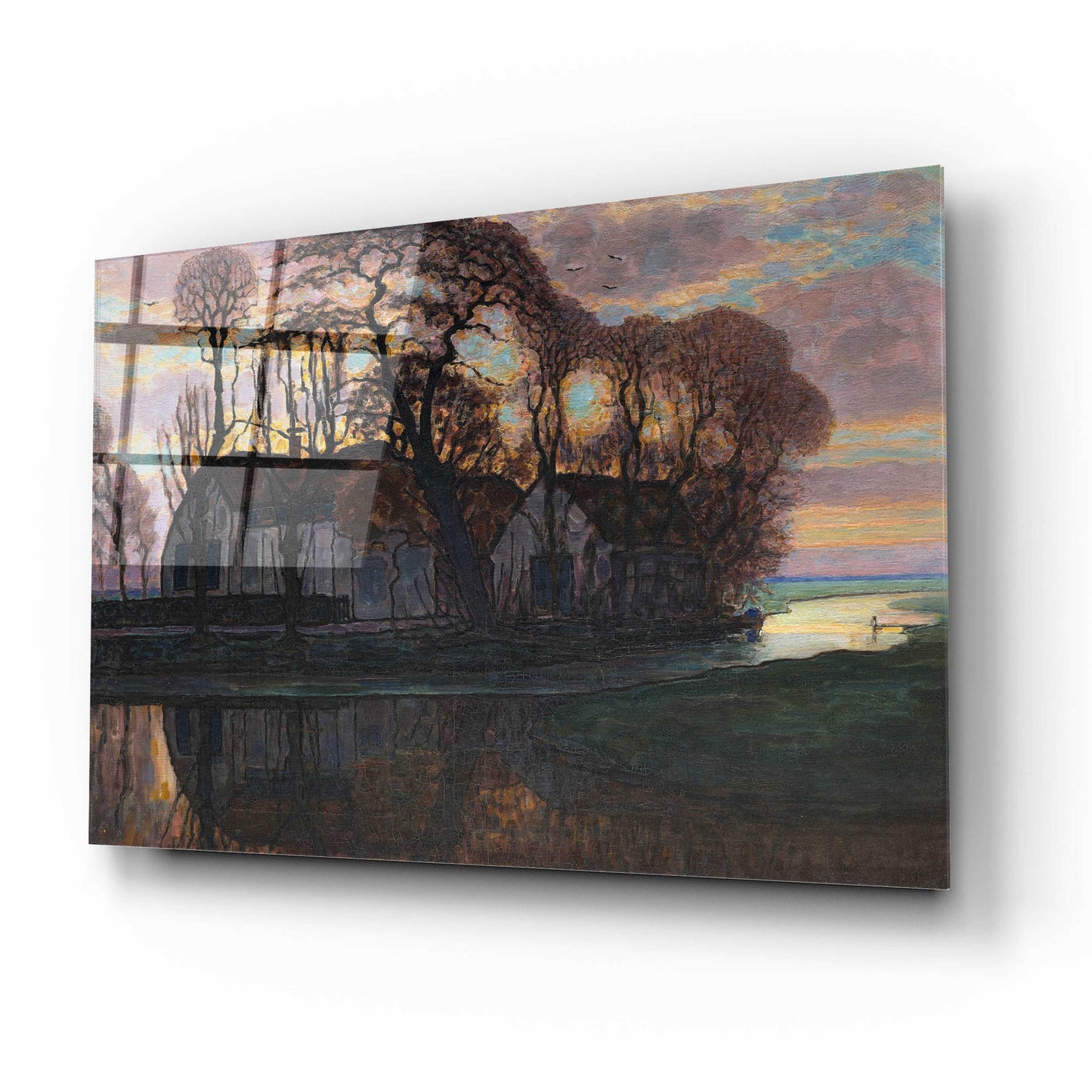 Epic Art 'Farm Near Duivendrecht, in the Evening, 1916' by Piet Mondrian, Acrylic Glass Wall Art,16x12