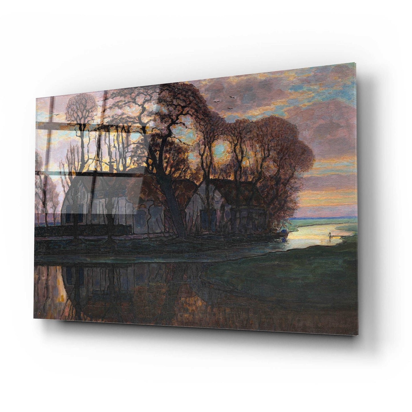 Epic Art 'Farm Near Duivendrecht, in the Evening, 1916' by Piet Mondrian, Acrylic Glass Wall Art,24x16