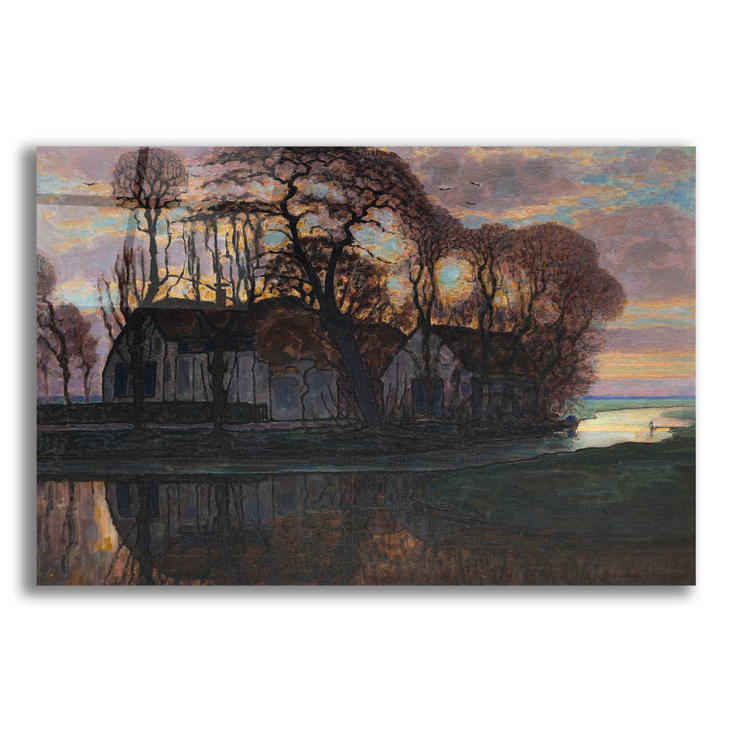 Epic Art 'Farm Near Duivendrecht, in the Evening, 1916' by Piet Mondrian, Acrylic Glass Wall Art,24x16