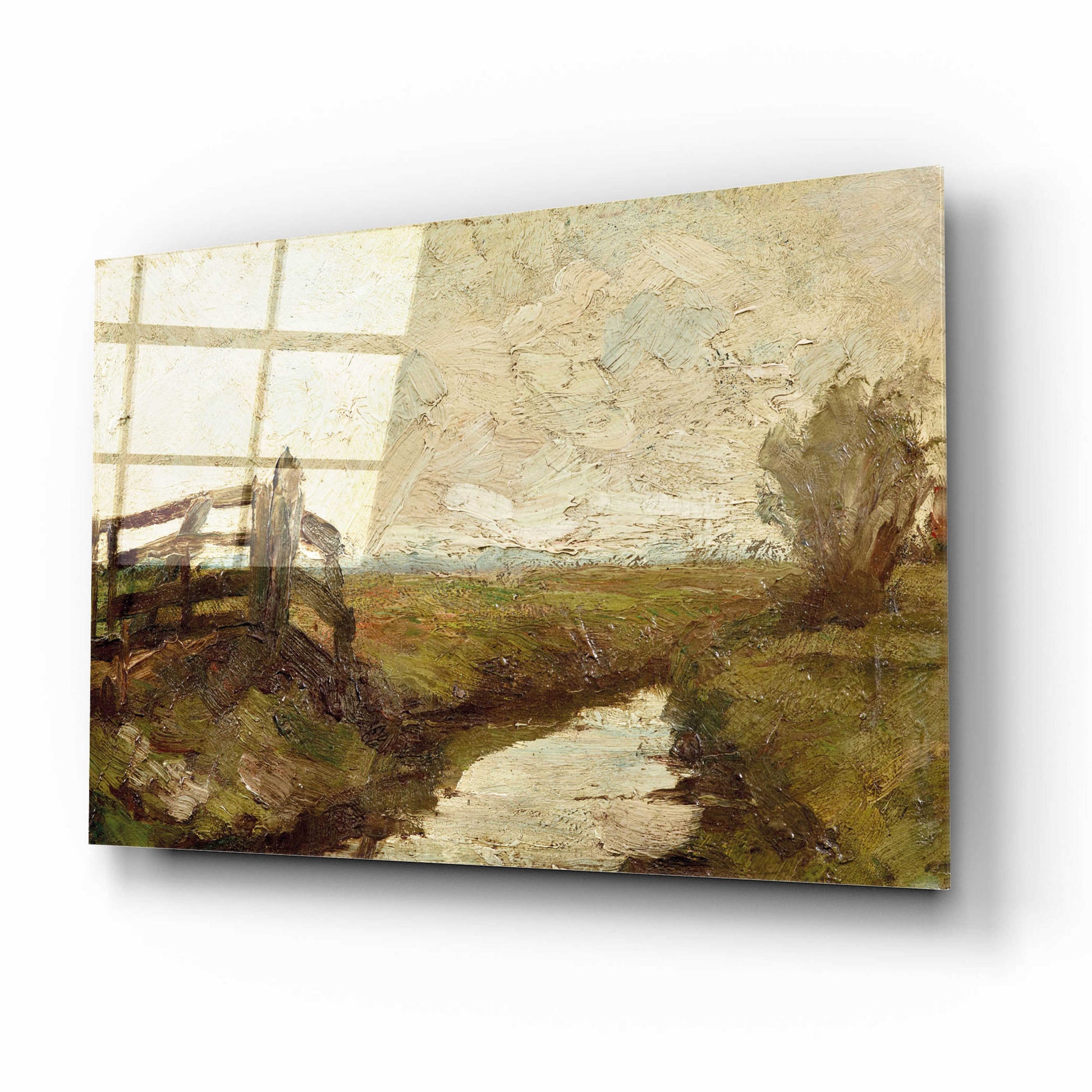 Epic Art 'Irrigation Ditch with Wood Gate at Left, 1894-1895' by Piet Mondrian, Acrylic Glass Wall Art,16x12