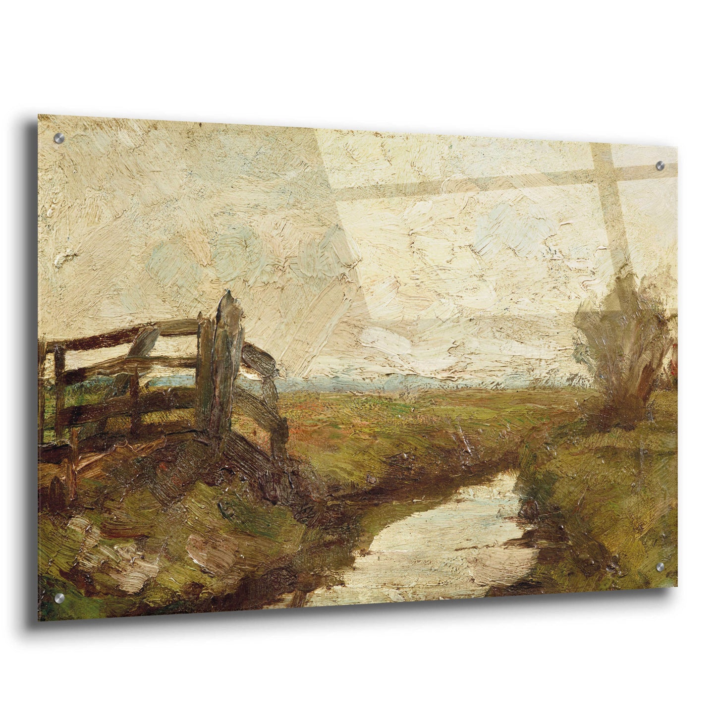 Epic Art 'Irrigation Ditch with Wood Gate at Left, 1894-1895' by Piet Mondrian, Acrylic Glass Wall Art,36x24