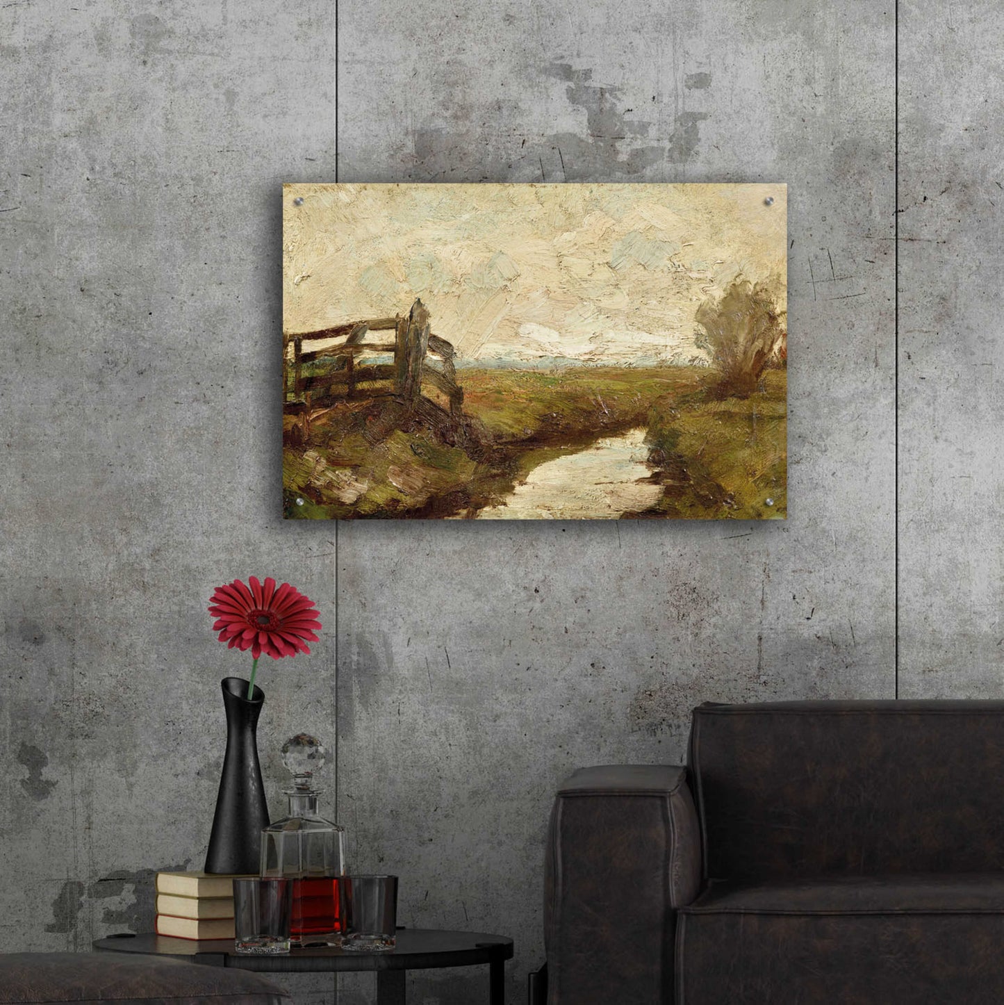 Epic Art 'Irrigation Ditch with Wood Gate at Left, 1894-1895' by Piet Mondrian, Acrylic Glass Wall Art,36x24