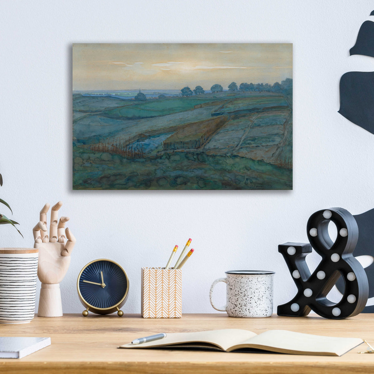 Epic Art 'Landscape near Arnhem, 1900–1901' by Piet Mondrian, Acrylic Glass Wall Art,16x12
