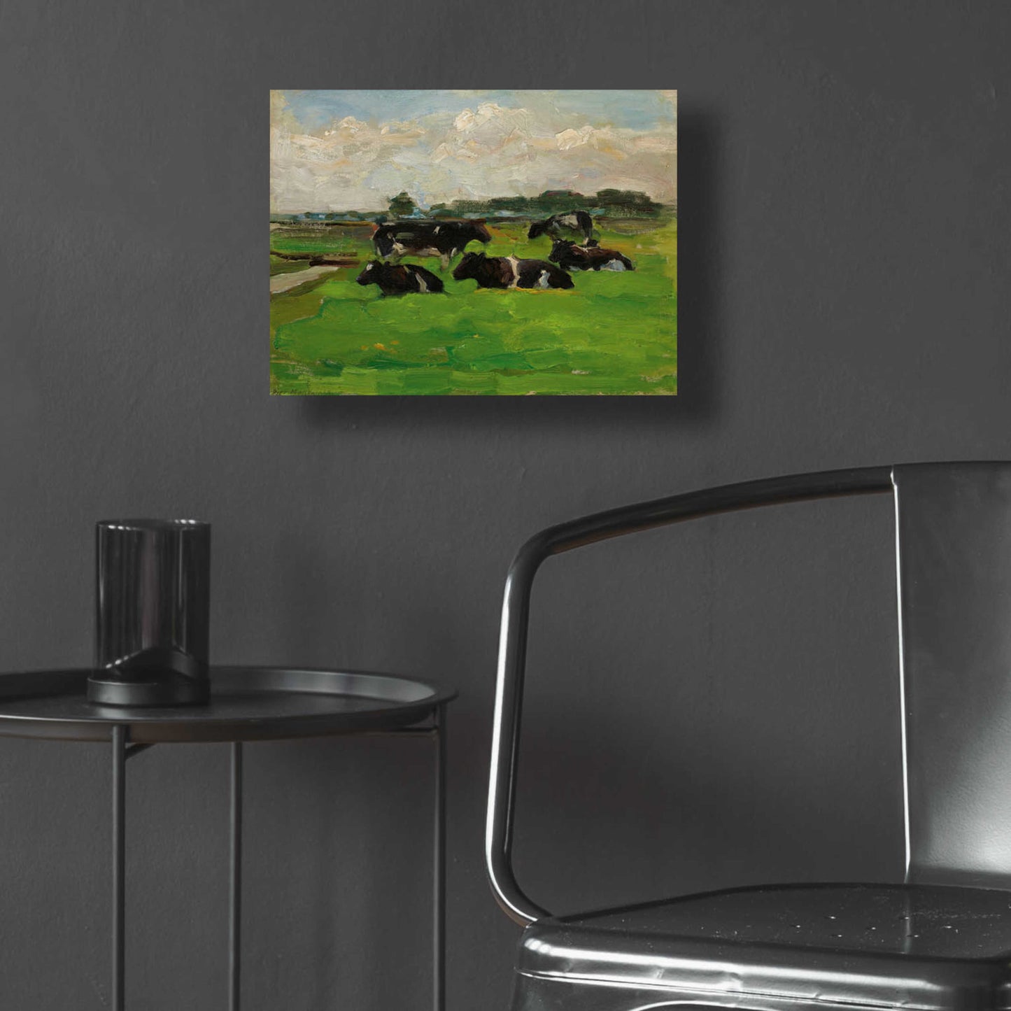 Epic Art 'Landscape With Group Of Five Cows, 1901-02' by Piet Mondrian, Acrylic Glass Wall Art,16x12