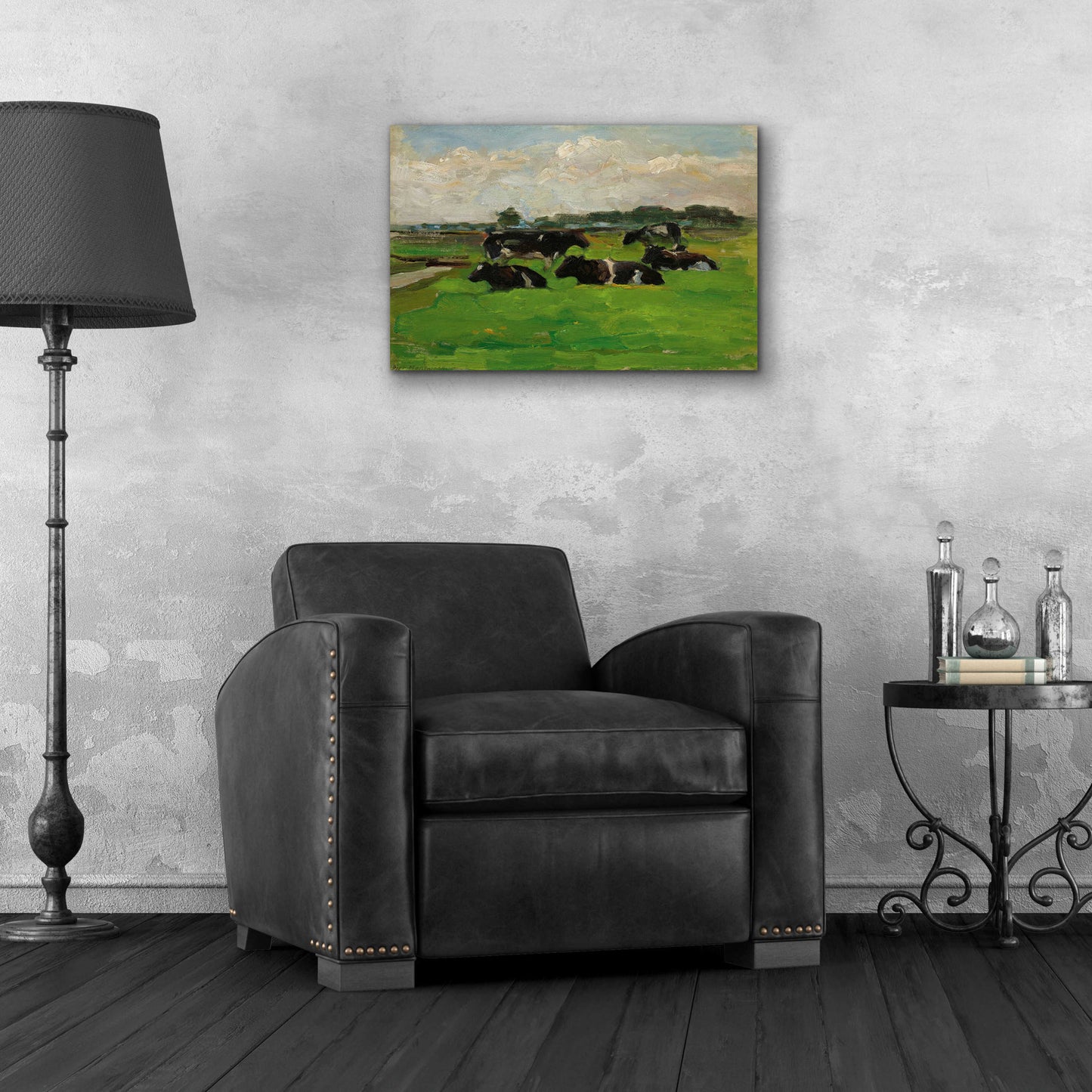 Epic Art 'Landscape With Group Of Five Cows, 1901-02' by Piet Mondrian, Acrylic Glass Wall Art,24x16