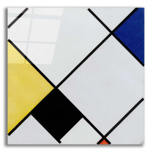 Epic Art 'Lozenge Composition with Yellow, Black, Blue, Red, and Gray, 1921' by Piet Mondrian, Acrylic Glass Wall Art