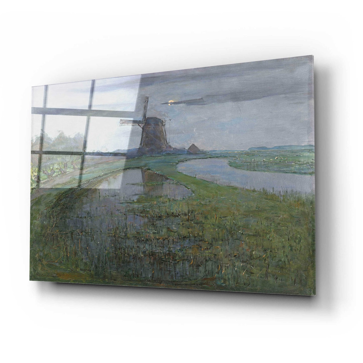 Epic Art 'Oostzijdse Mill along the River Gein by Moonlight, 1903' by Piet Mondrian, Acrylic Glass Wall Art,24x16