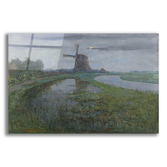 Epic Art 'Oostzijdse Mill along the River Gein by Moonlight, 1903' by Piet Mondrian, Acrylic Glass Wall Art