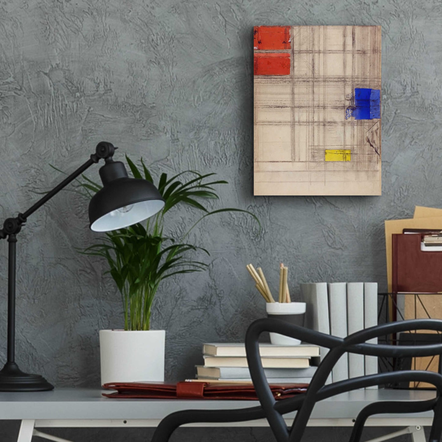 Epic Art 'Study for a Composition, 1940–1941' by Piet Mondrian, Acrylic Glass Wall Art,12x16