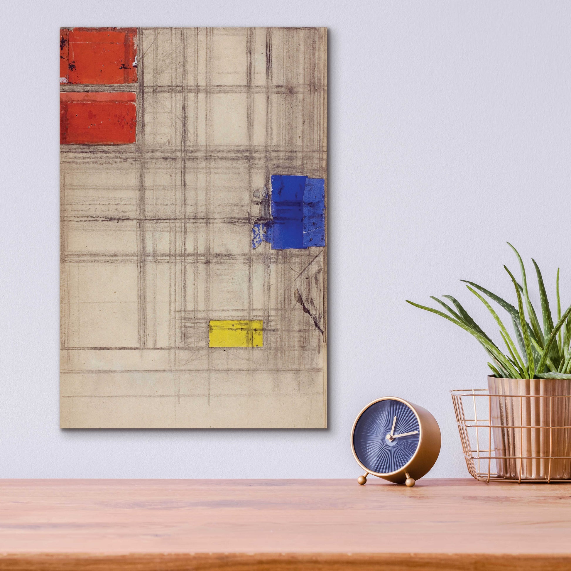 Epic Art 'Study for a Composition, 1940–1941' by Piet Mondrian, Acrylic Glass Wall Art,12x16