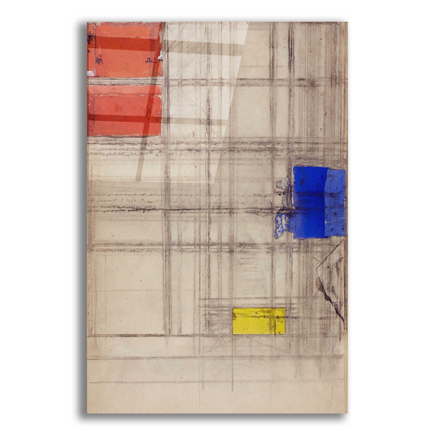 Epic Art 'Study for a Composition, 1940–1941' by Piet Mondrian, Acrylic Glass Wall Art,12x16