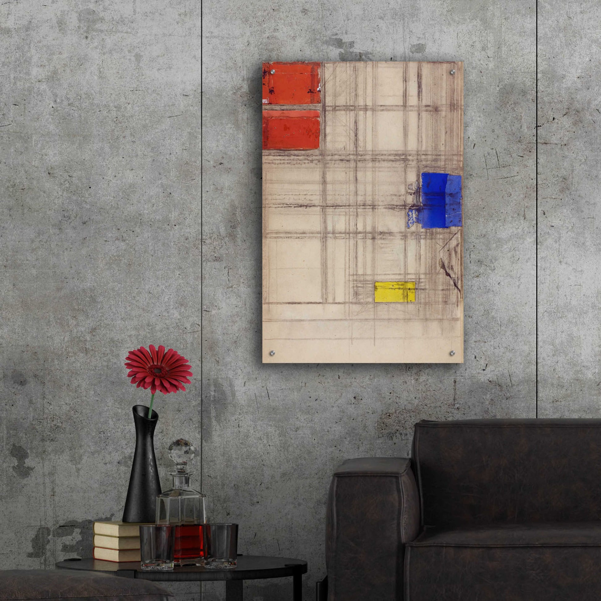 Epic Art 'Study for a Composition, 1940–1941' by Piet Mondrian, Acrylic Glass Wall Art,24x36