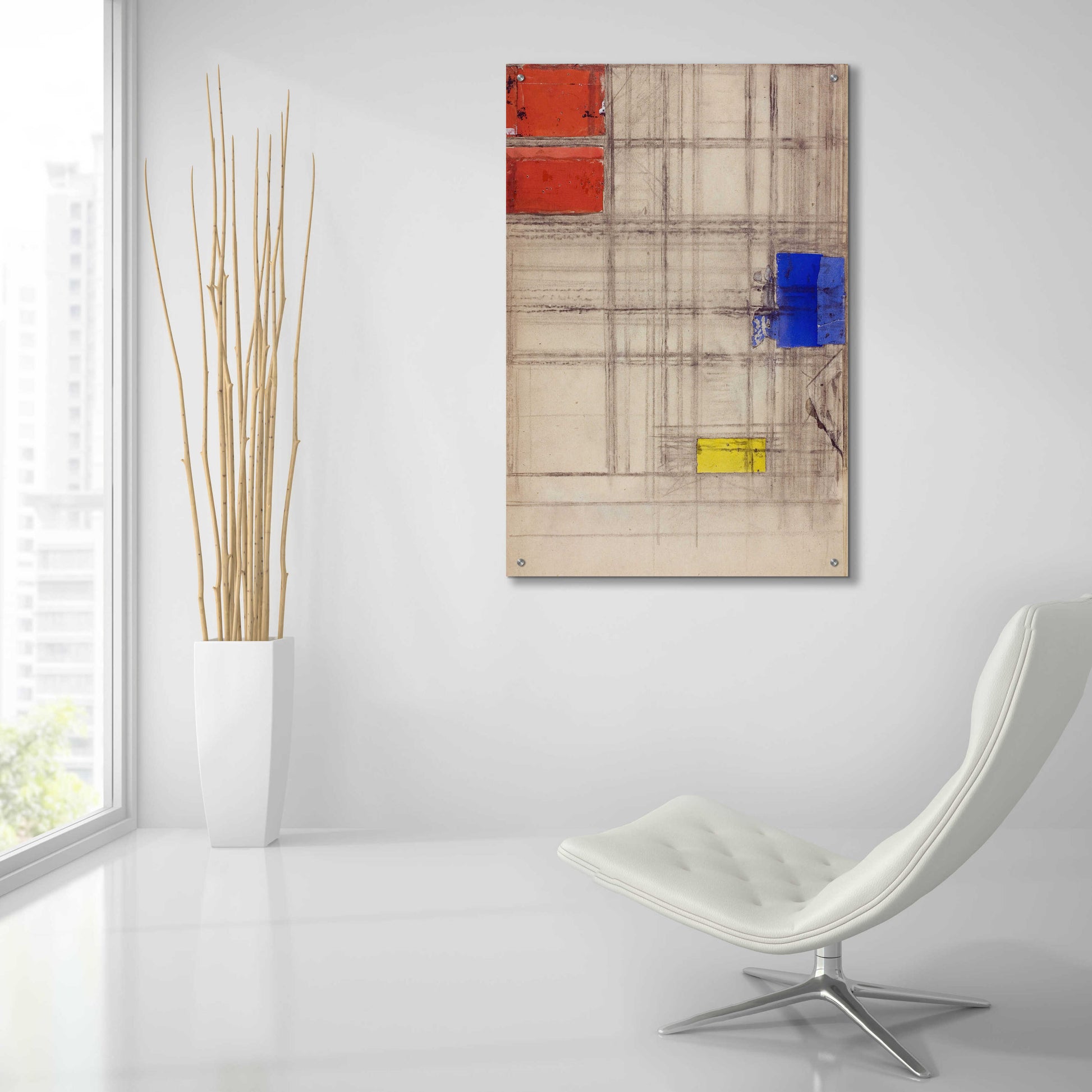 Epic Art 'Study for a Composition, 1940–1941' by Piet Mondrian, Acrylic Glass Wall Art,24x36