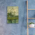 Epic Art 'Two Trees Silhouetted Behind A Water Course, 1900-02' by Piet Mondrian, Acrylic Glass Wall Art,16x24