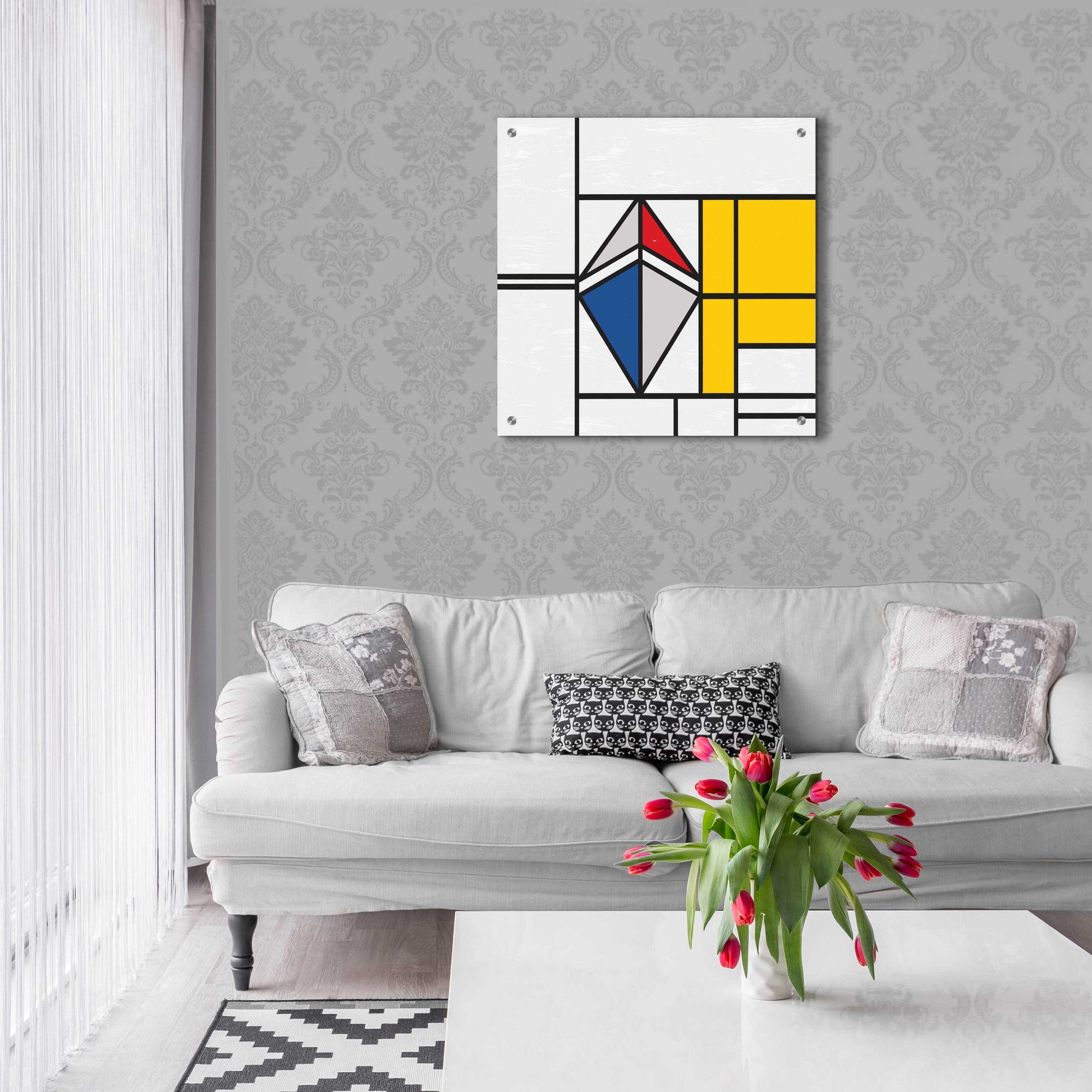 Epic Art 'Mondrian 3937 Ethereum Crypto Art-02' by Epic Portfolio, Acrylic Glass Wall Art,24x24