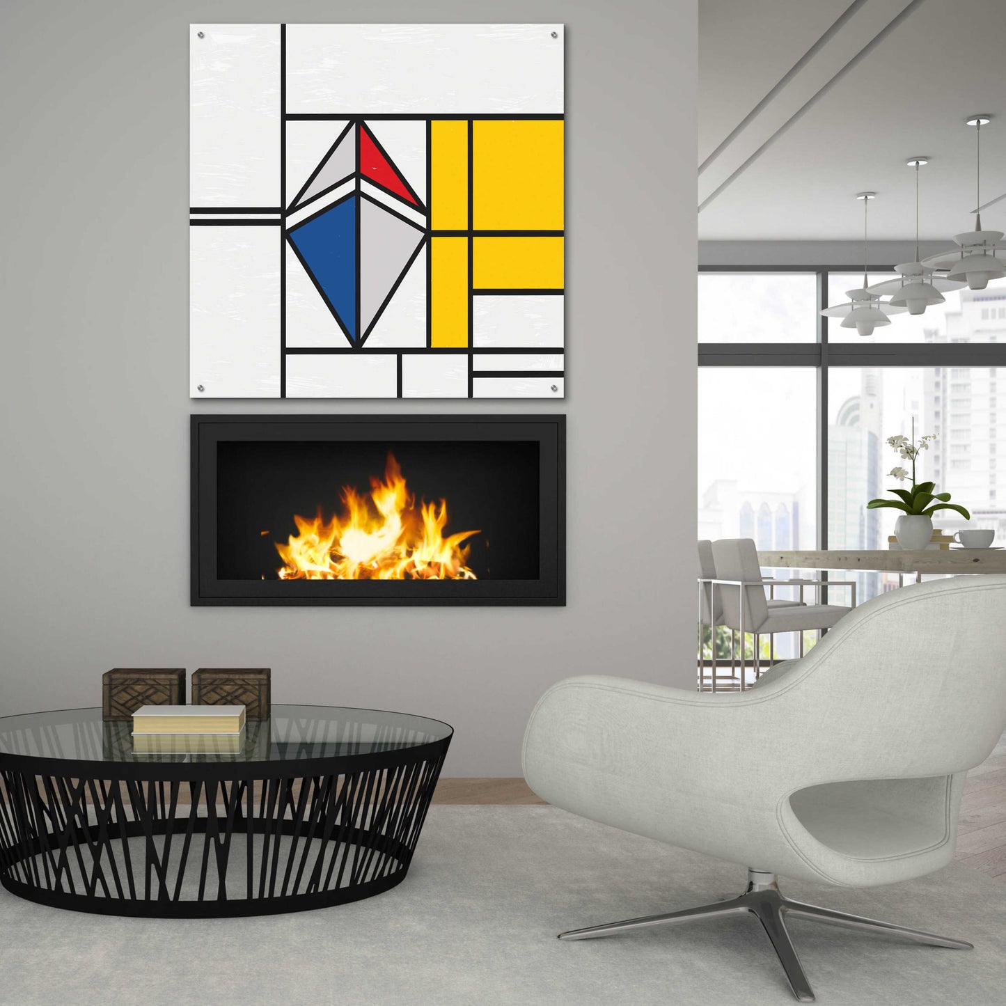 Epic Art 'Mondrian 3937 Ethereum Crypto Art-02' by Epic Portfolio, Acrylic Glass Wall Art,36x36