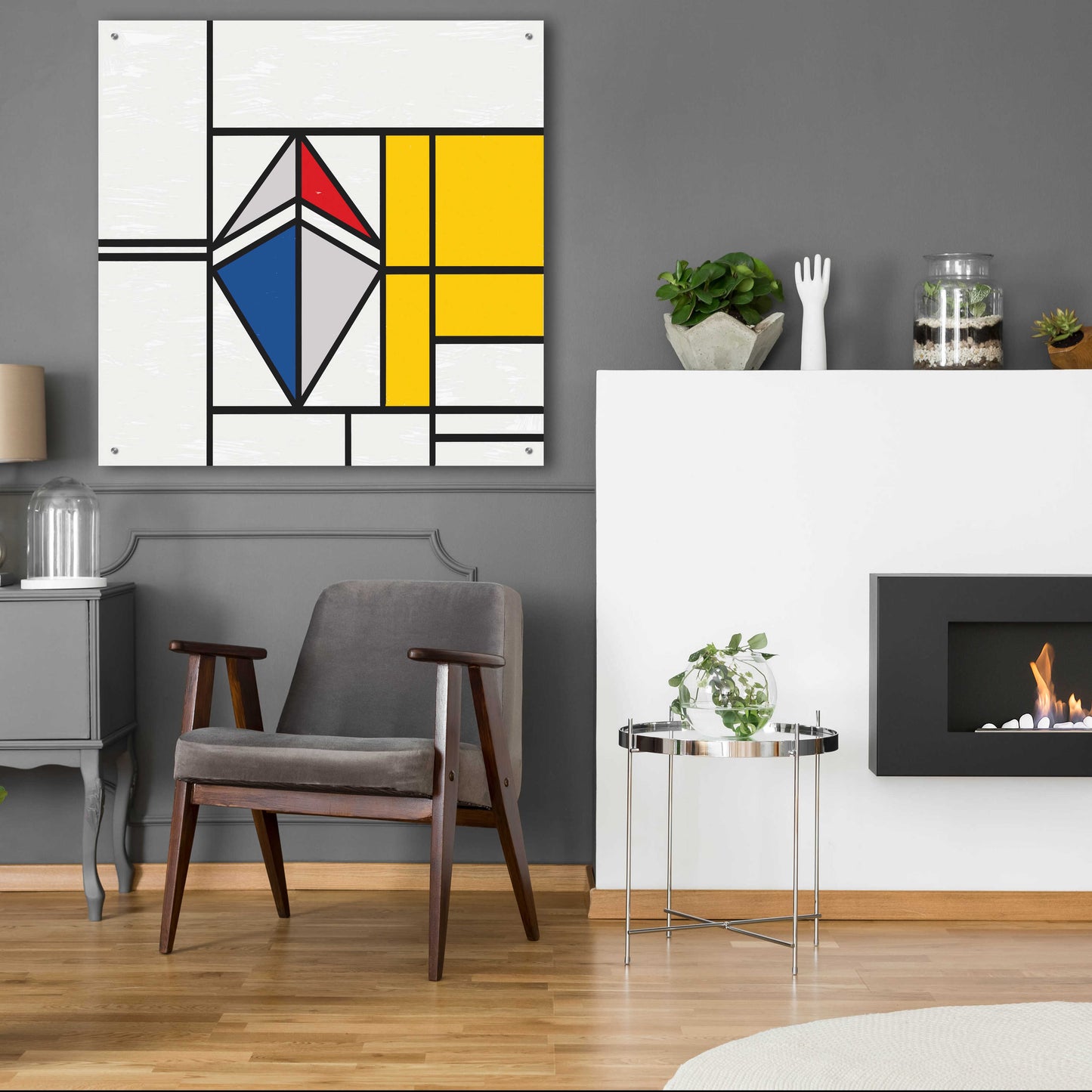 Epic Art 'Mondrian 3937 Ethereum Crypto Art-02' by Epic Portfolio, Acrylic Glass Wall Art,36x36