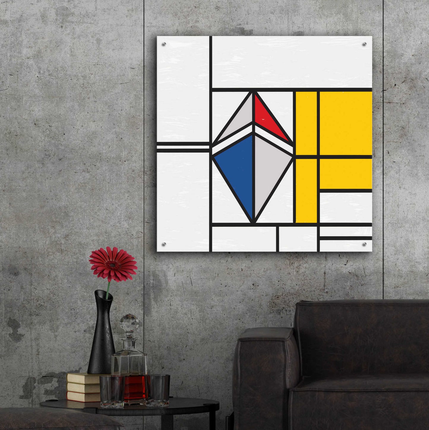 Epic Art 'Mondrian 3937 Ethereum Crypto Art-02' by Epic Portfolio, Acrylic Glass Wall Art,36x36