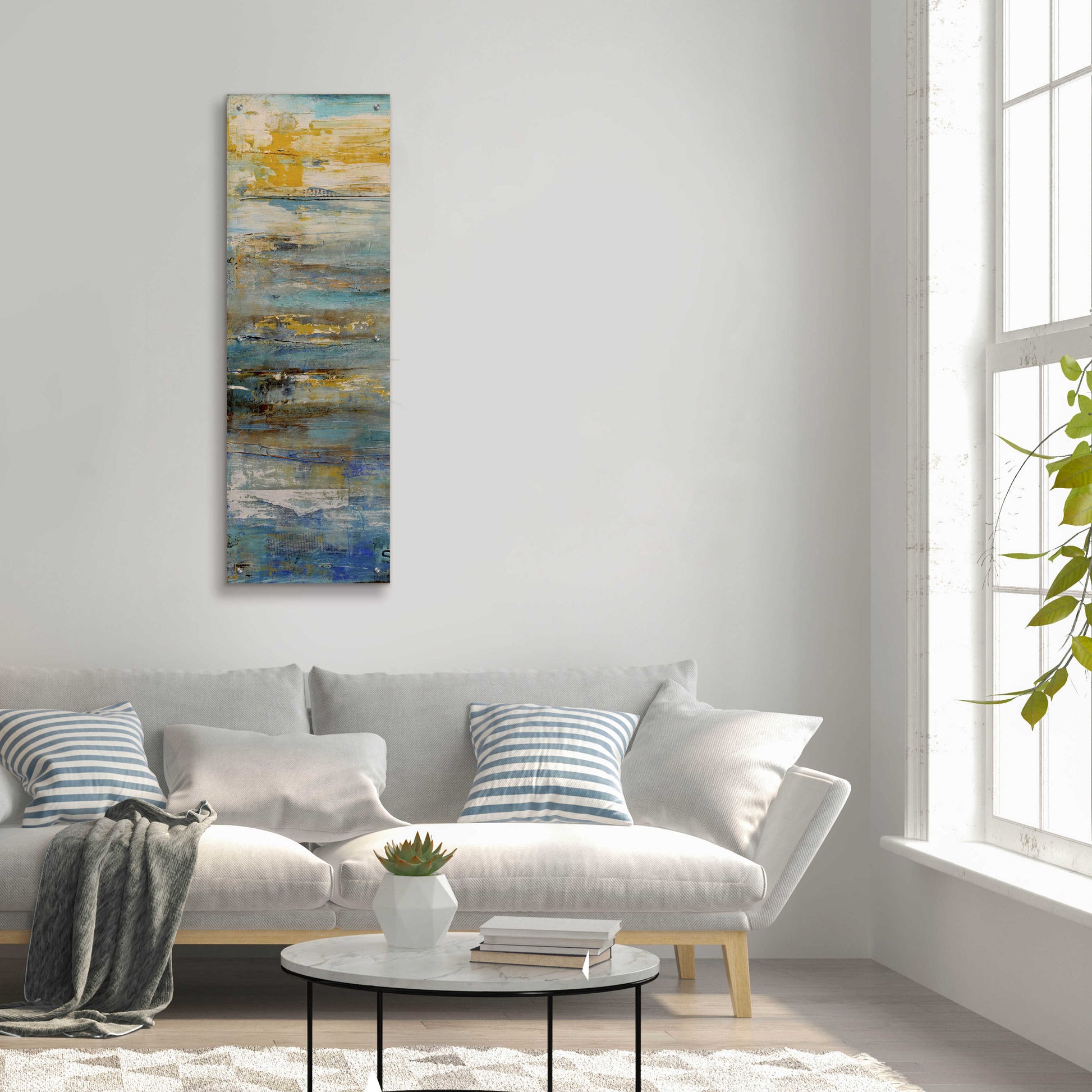 Epic Art 'Beyond the Sea I' by Erin Ashley, Acrylic Glass Wall Art,16x48