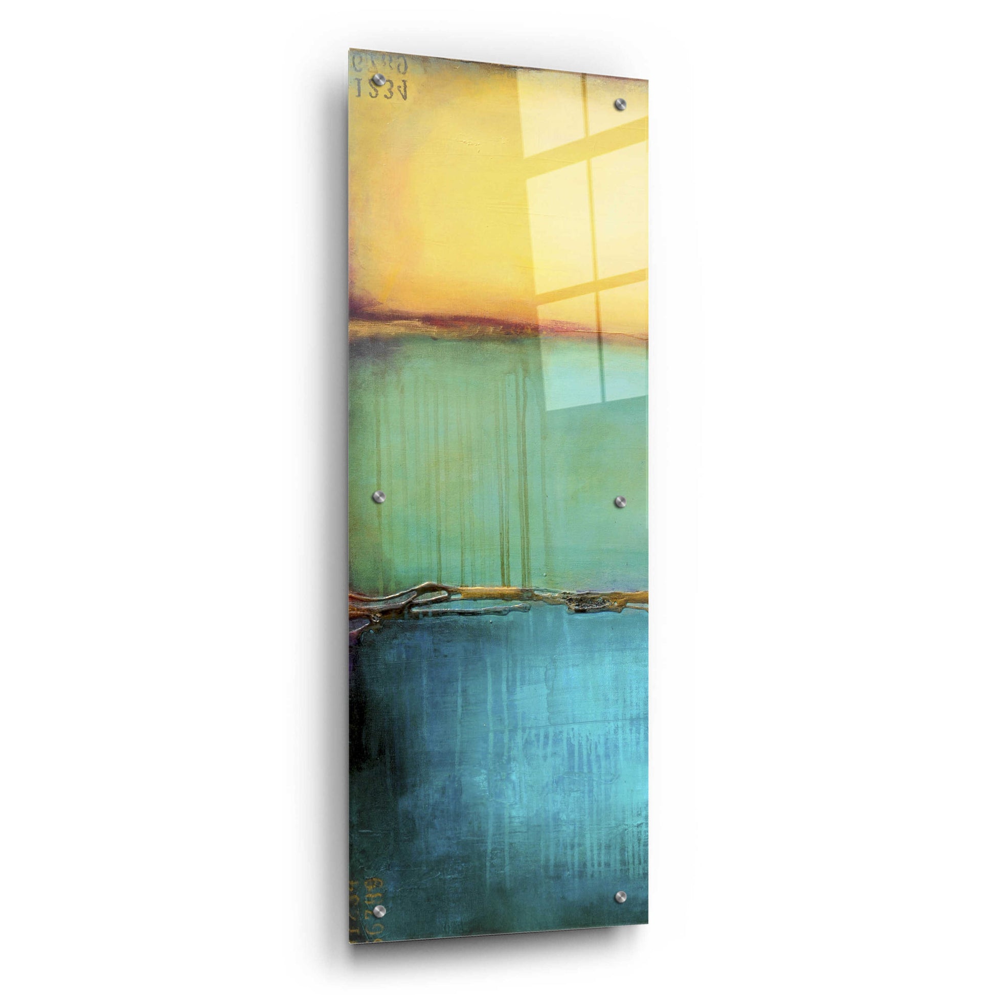 Epic Art 'Emeralds Bay I' by Erin Ashley, Acrylic Glass Wall Art,12x36