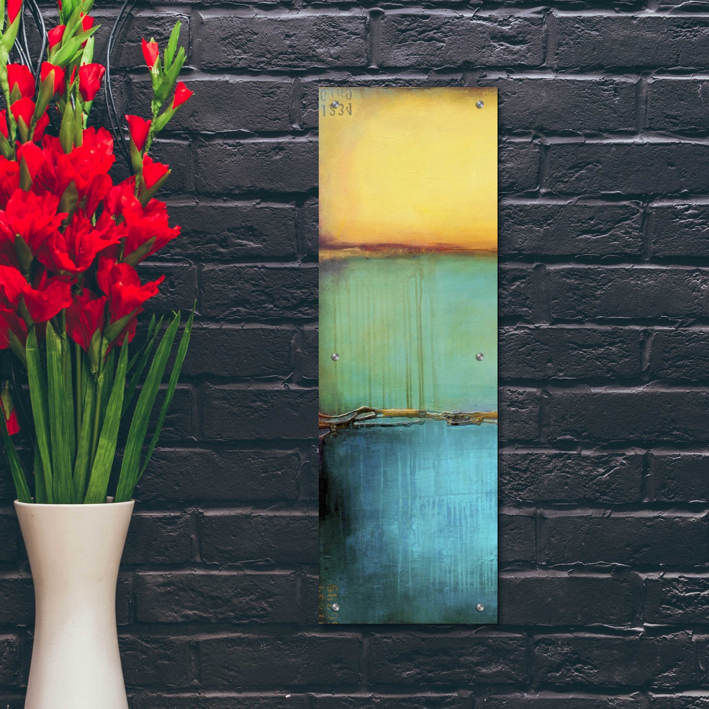 Epic Art 'Emeralds Bay I' by Erin Ashley, Acrylic Glass Wall Art,12x36