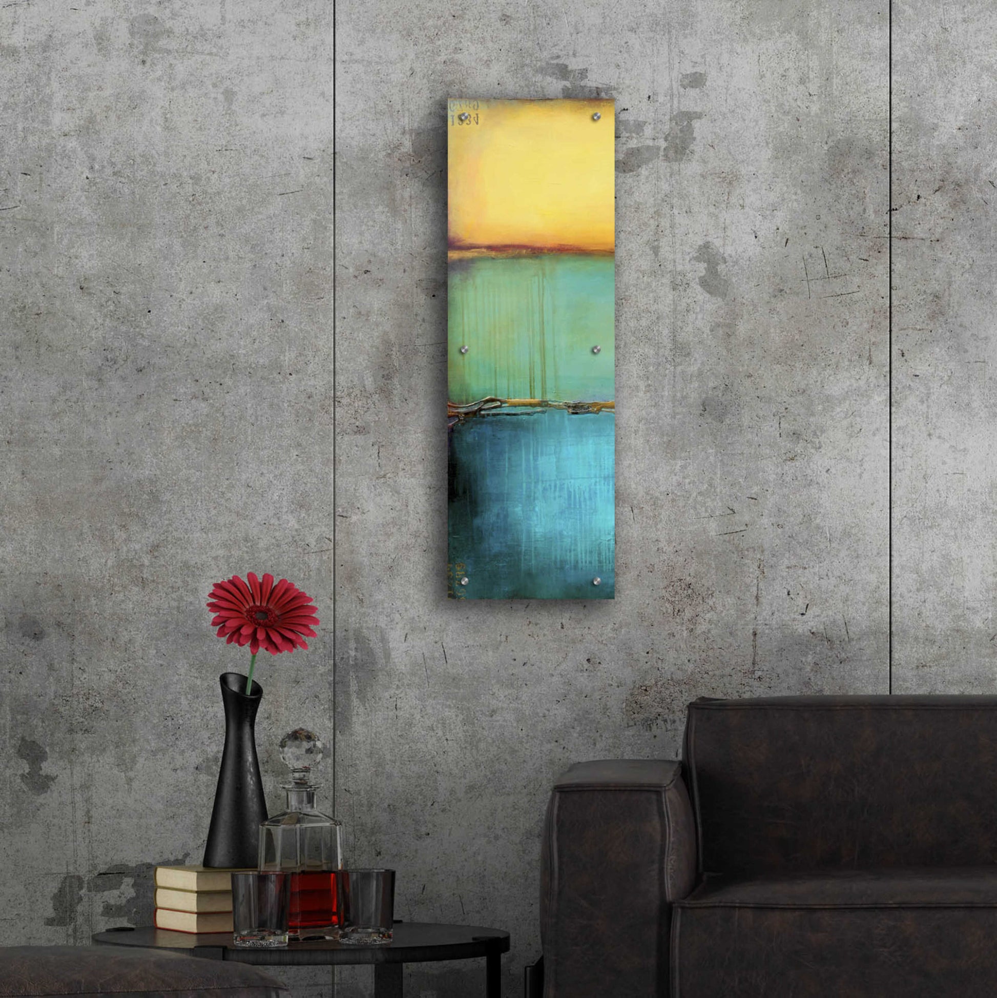 Epic Art 'Emeralds Bay I' by Erin Ashley, Acrylic Glass Wall Art,12x36