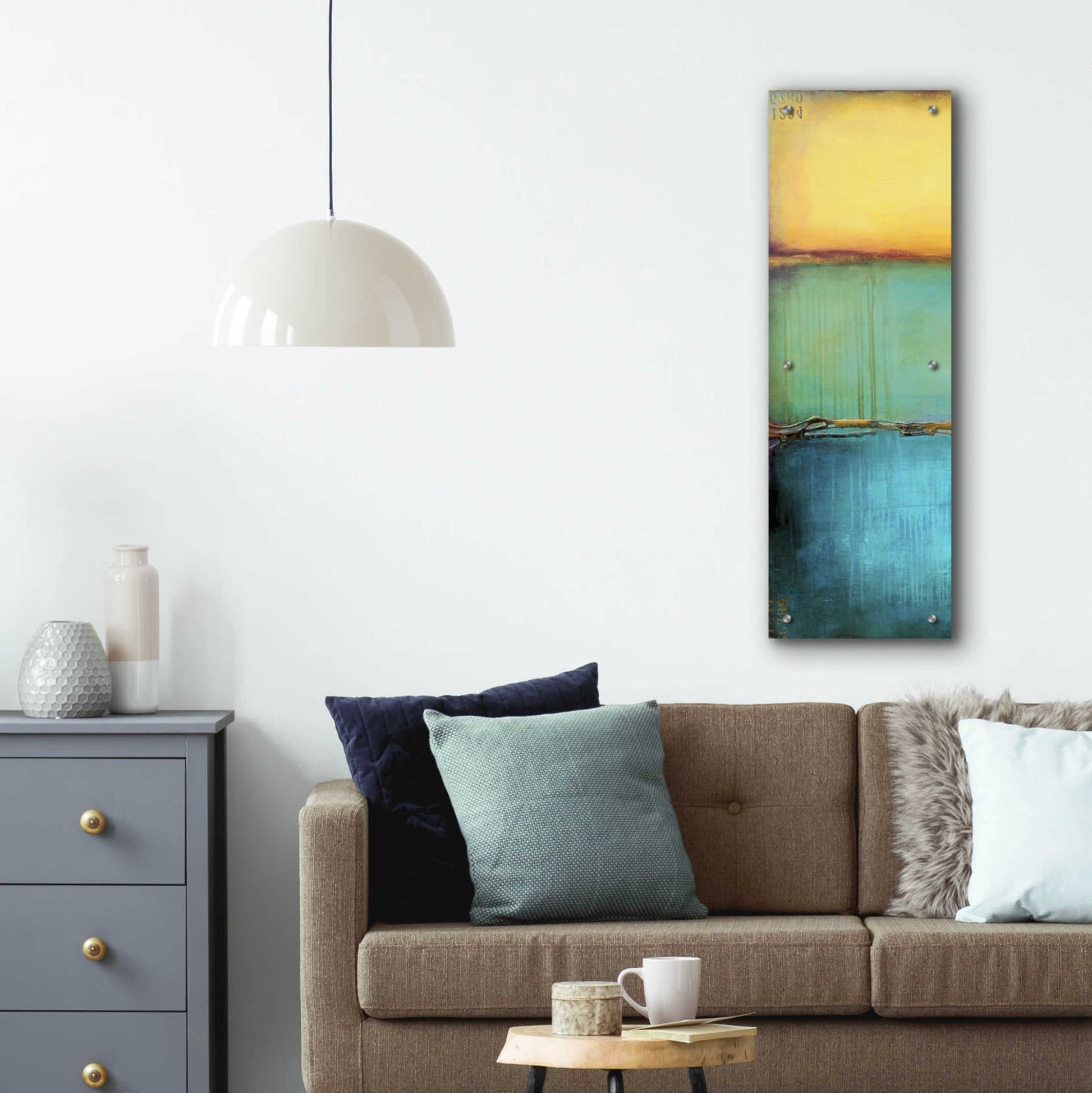 Epic Art 'Emeralds Bay I' by Erin Ashley, Acrylic Glass Wall Art,12x36