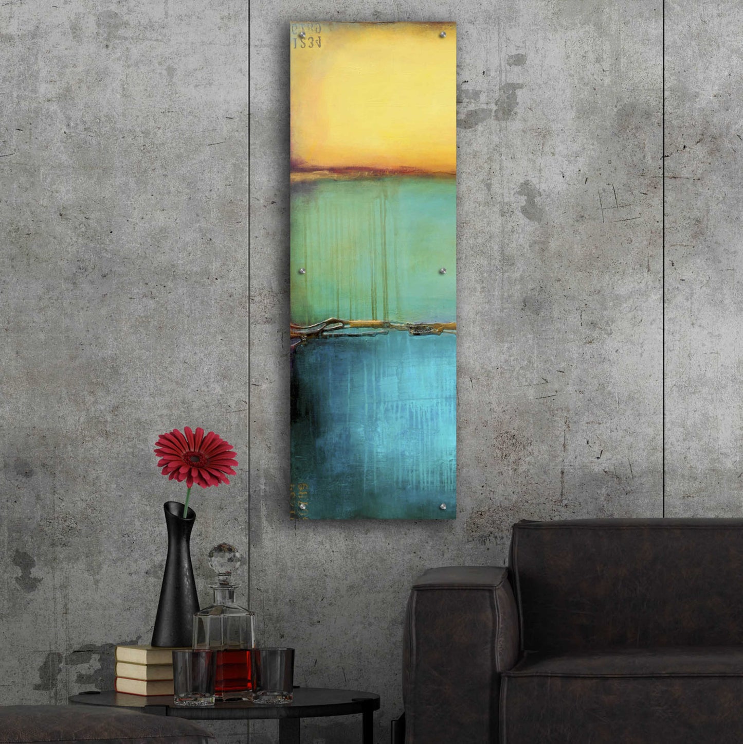 Epic Art 'Emeralds Bay I' by Erin Ashley, Acrylic Glass Wall Art,16x48