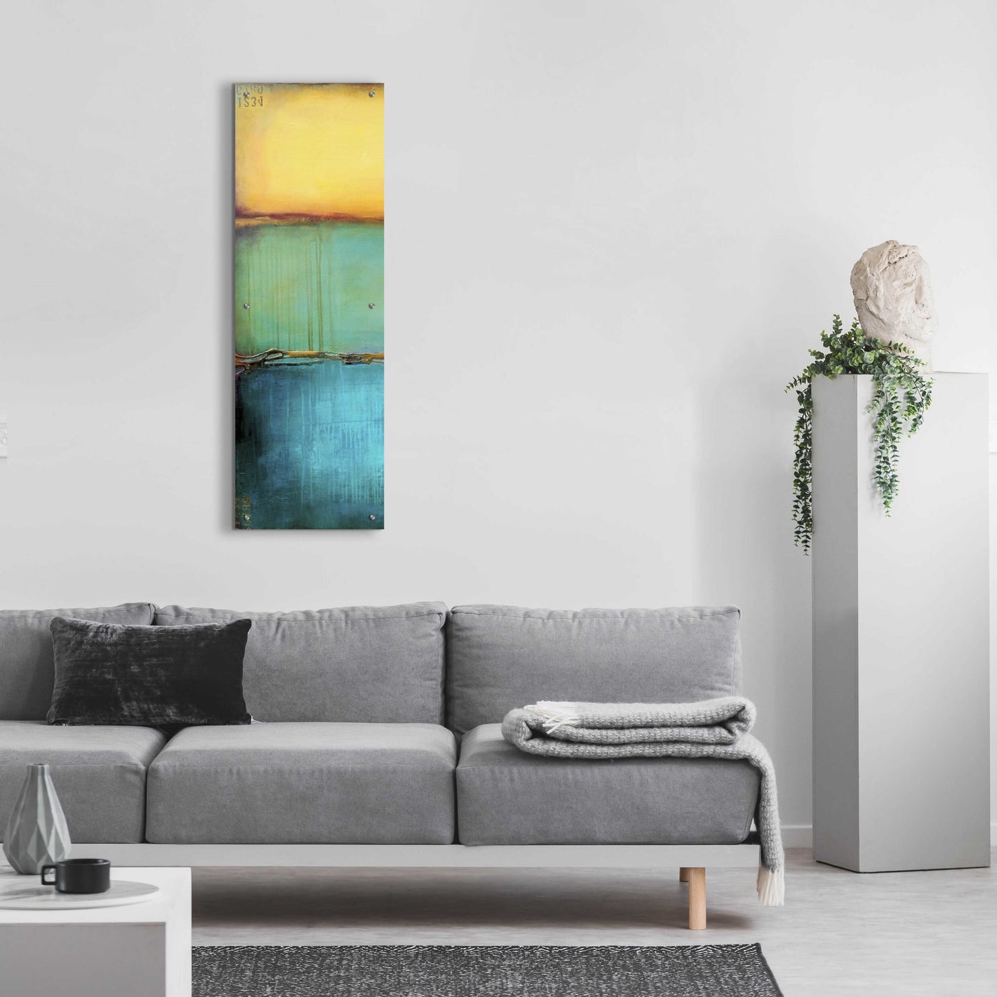 Epic Art 'Emeralds Bay I' by Erin Ashley, Acrylic Glass Wall Art,16x48