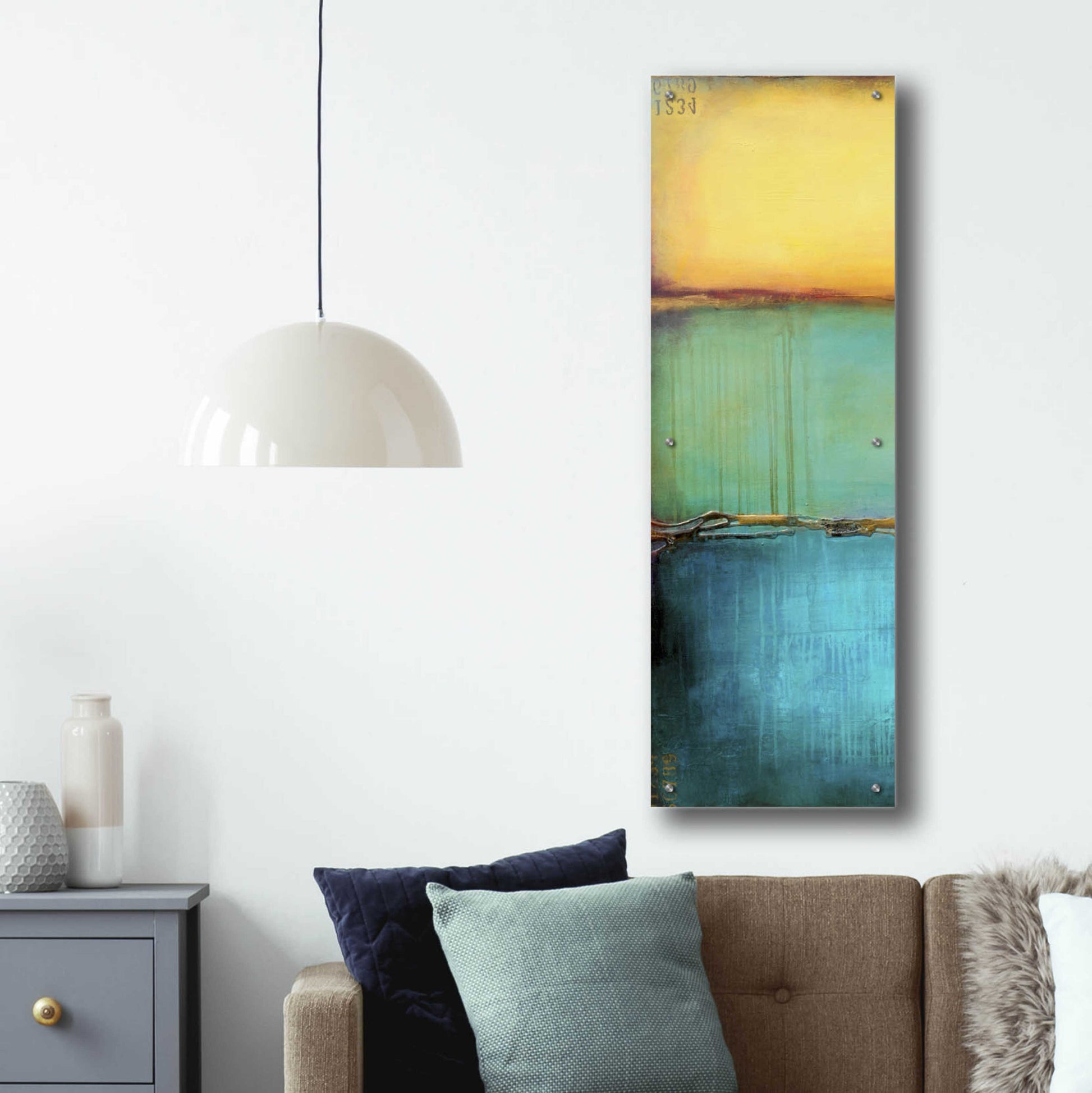 Epic Art 'Emeralds Bay I' by Erin Ashley, Acrylic Glass Wall Art,16x48