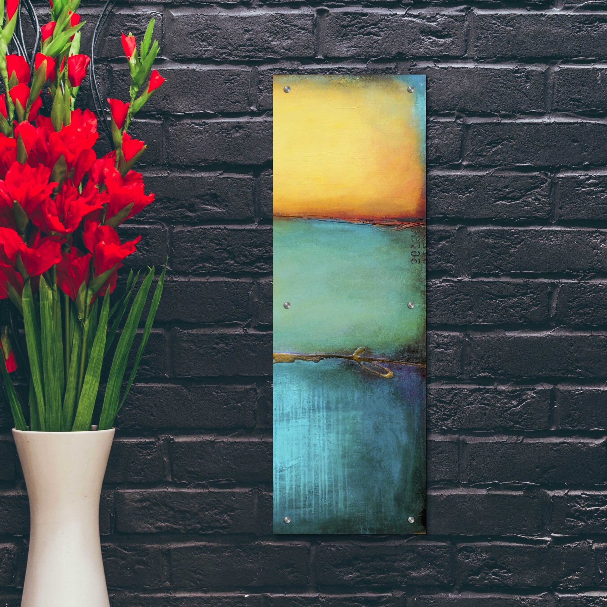 Epic Art 'Emeralds Bay II' by Erin Ashley, Acrylic Glass Wall Art,12x36