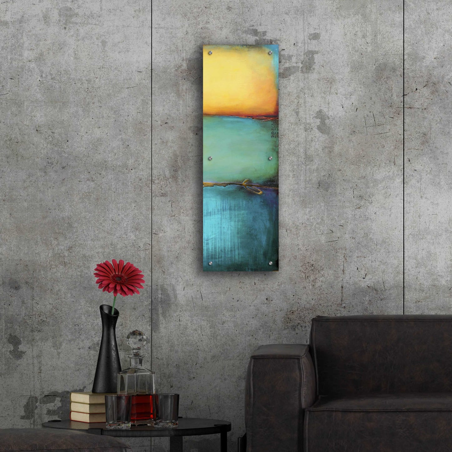 Epic Art 'Emeralds Bay II' by Erin Ashley, Acrylic Glass Wall Art,12x36