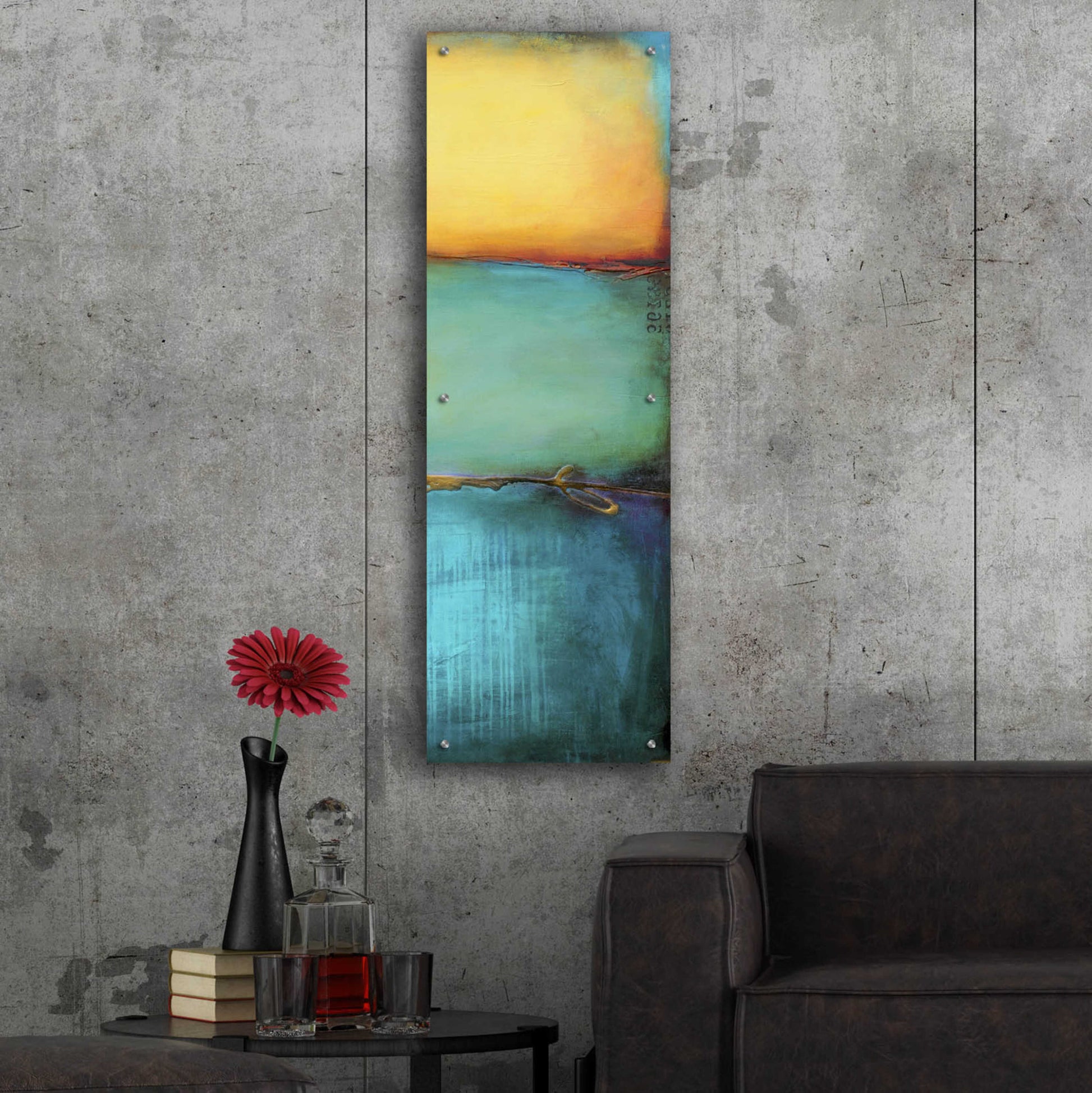 Epic Art 'Emeralds Bay II' by Erin Ashley, Acrylic Glass Wall Art,16x48