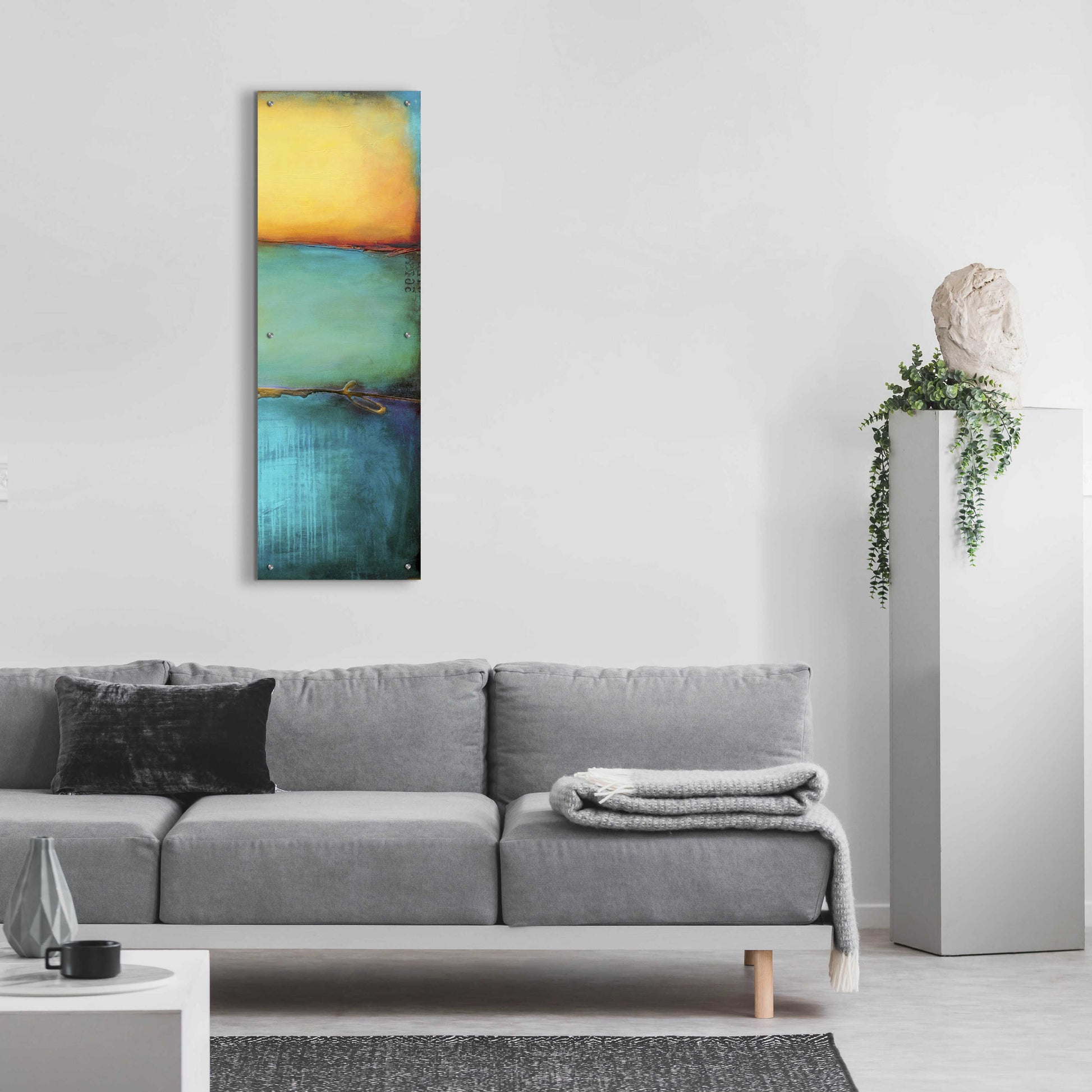 Epic Art 'Emeralds Bay II' by Erin Ashley, Acrylic Glass Wall Art,16x48