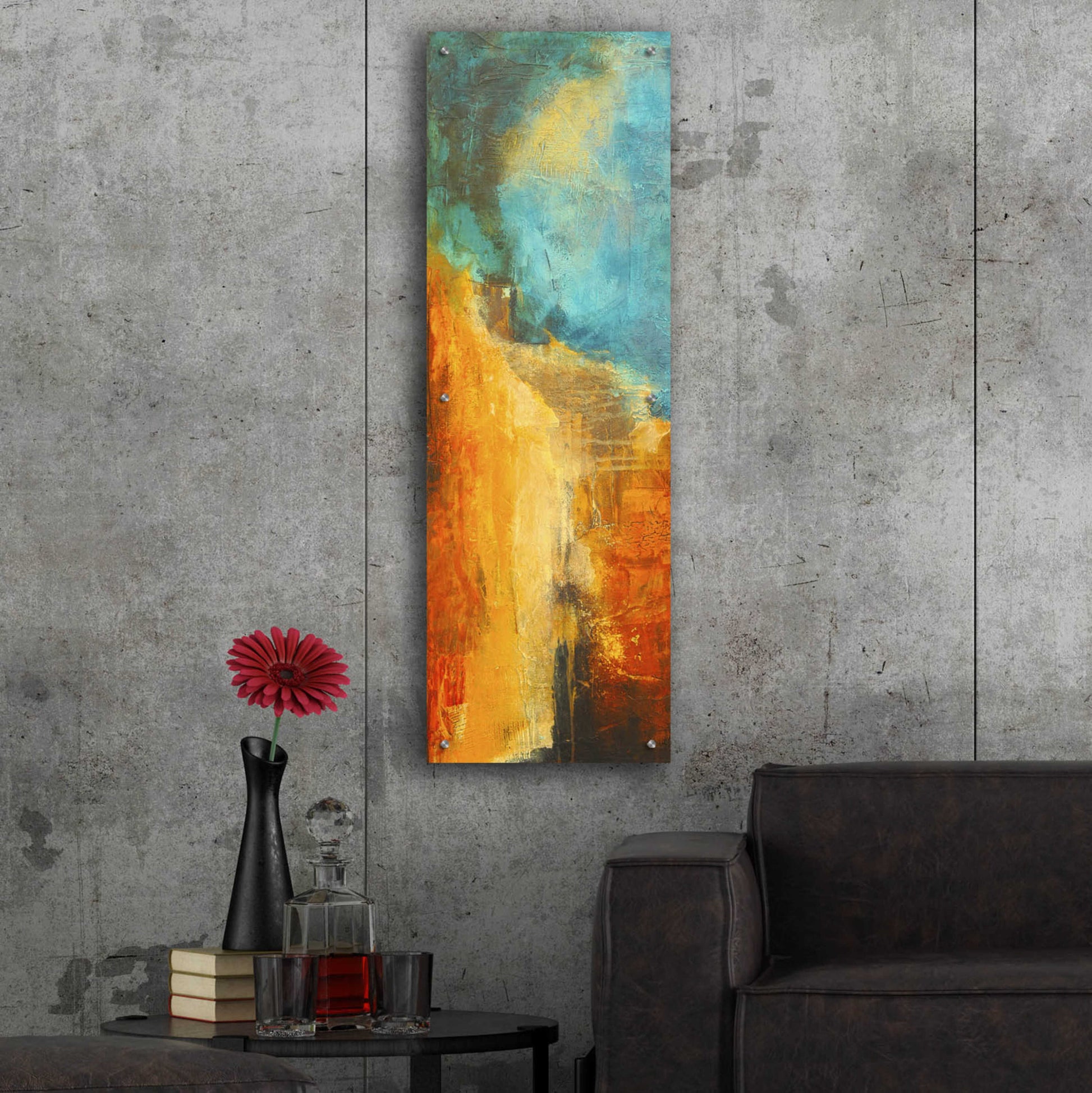 Epic Art 'Emeralds Cave II' by Erin Ashley, Acrylic Glass Wall Art,16x48