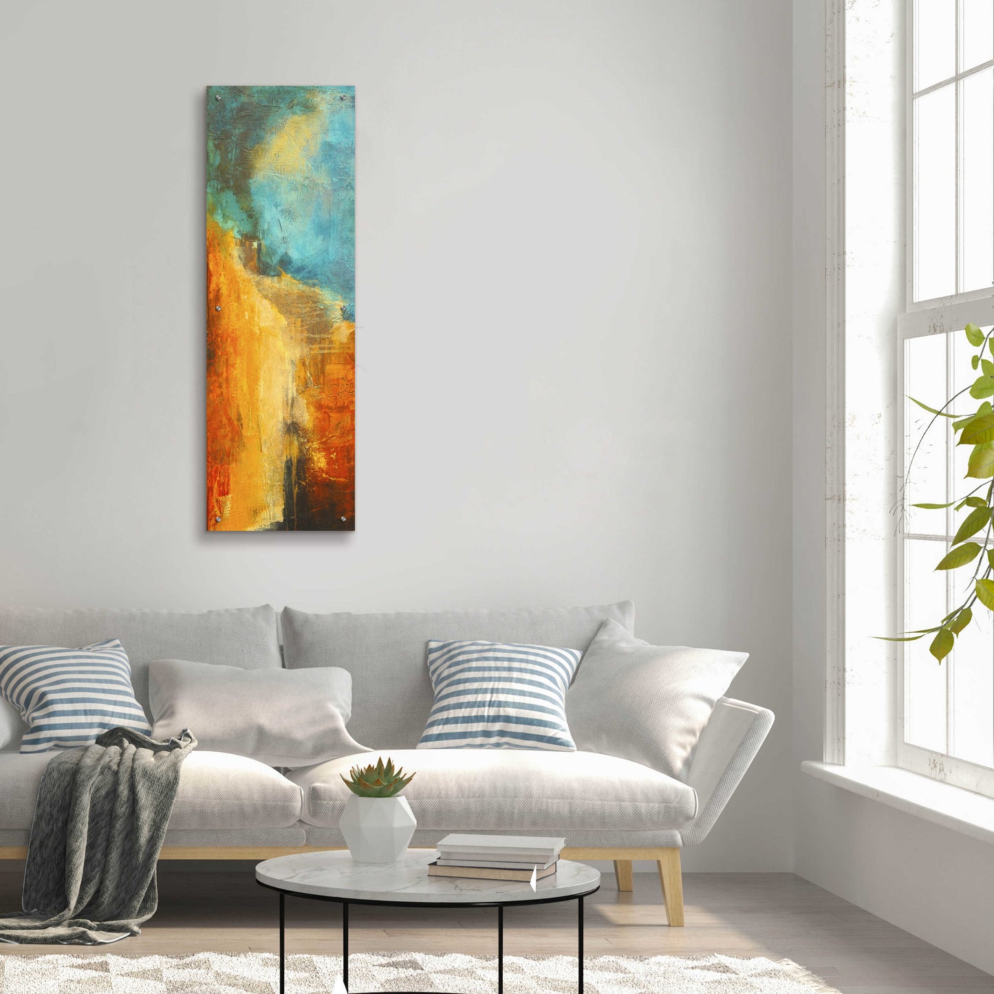 Epic Art 'Emeralds Cave II' by Erin Ashley, Acrylic Glass Wall Art,16x48