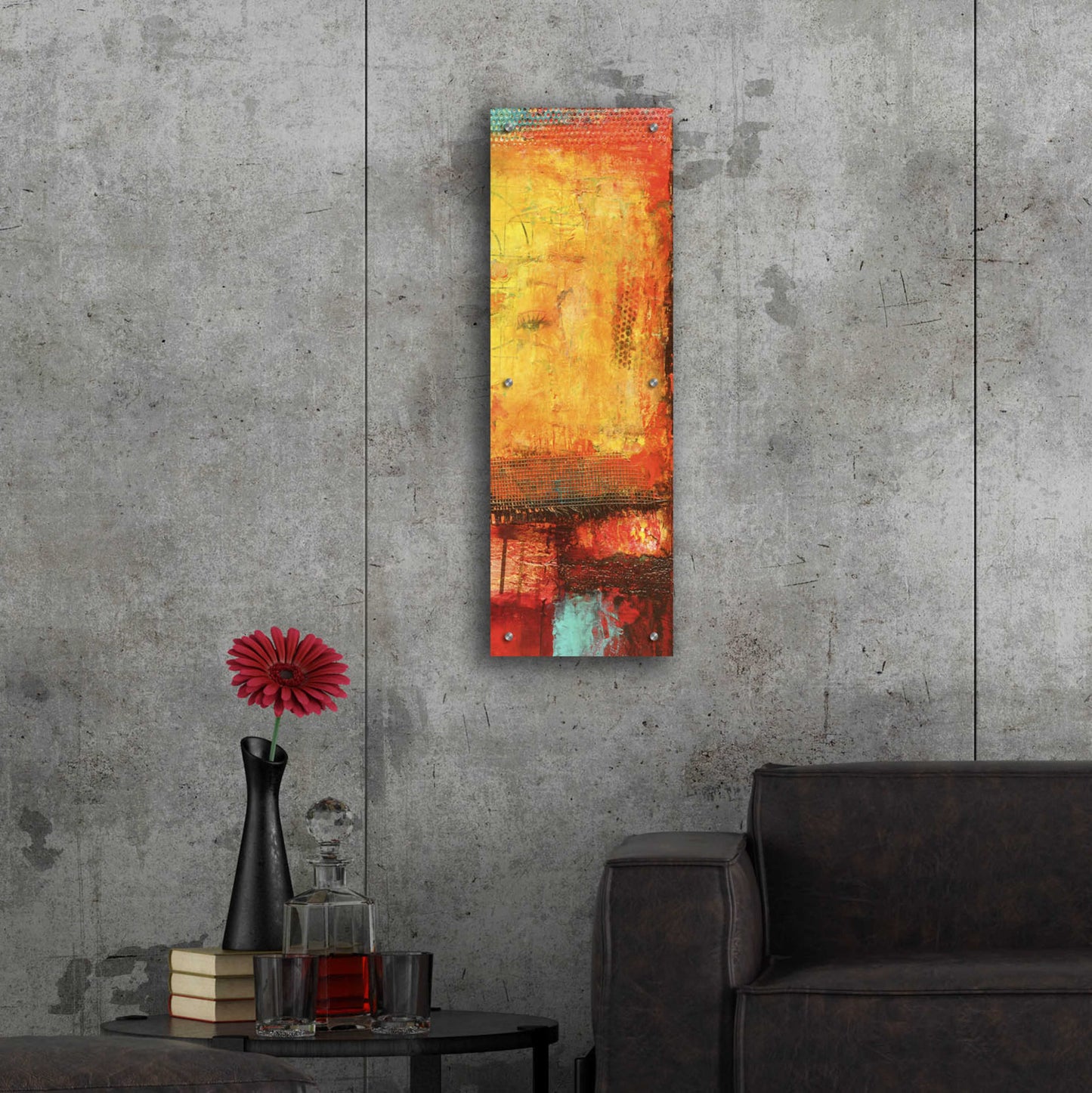 Epic Art 'Inner Circle IV' by Erin Ashley, Acrylic Glass Wall Art,12x36