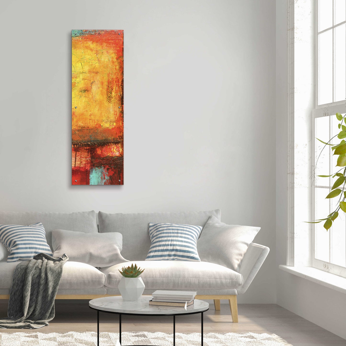 Epic Art 'Inner Circle IV' by Erin Ashley, Acrylic Glass Wall Art,16x48