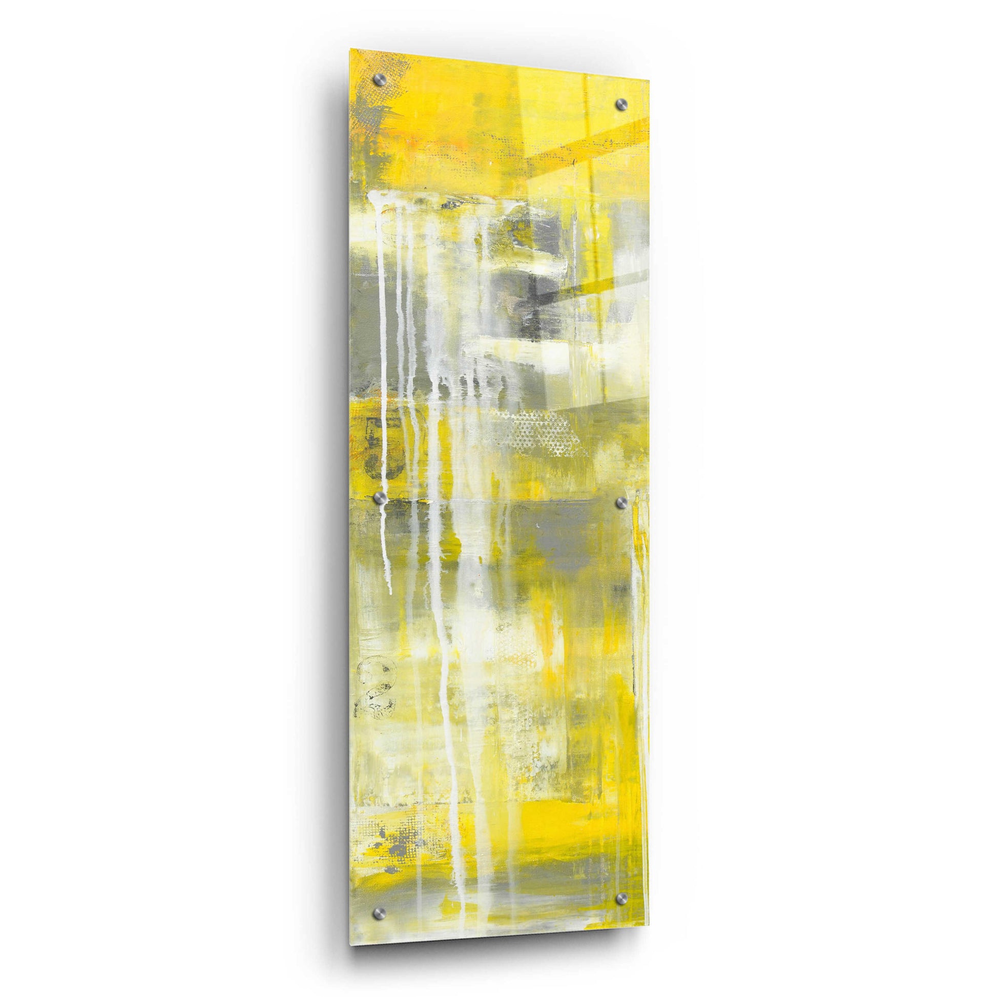 Epic Art 'Mellow Yellow I' by Erin Ashley, Acrylic Glass Wall Art,12x36