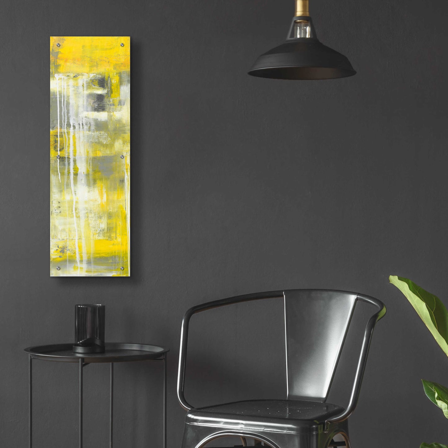 Epic Art 'Mellow Yellow I' by Erin Ashley, Acrylic Glass Wall Art,12x36