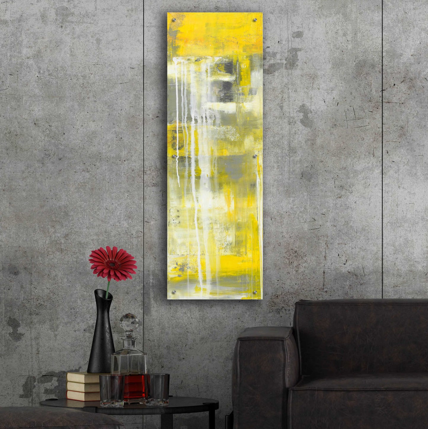 Epic Art 'Mellow Yellow I' by Erin Ashley, Acrylic Glass Wall Art,16x48