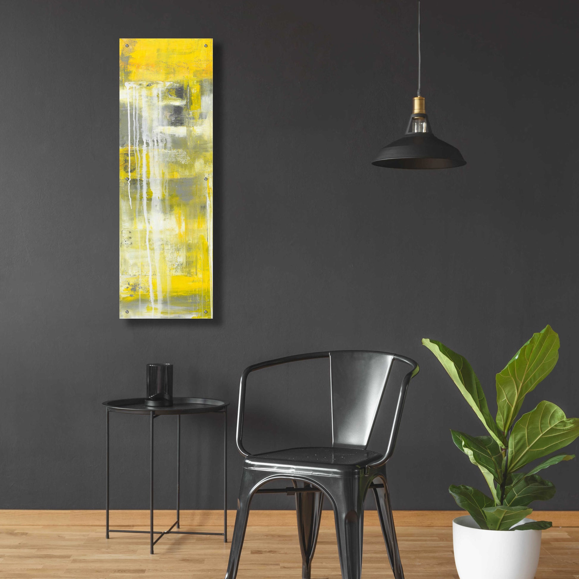 Epic Art 'Mellow Yellow I' by Erin Ashley, Acrylic Glass Wall Art,16x48