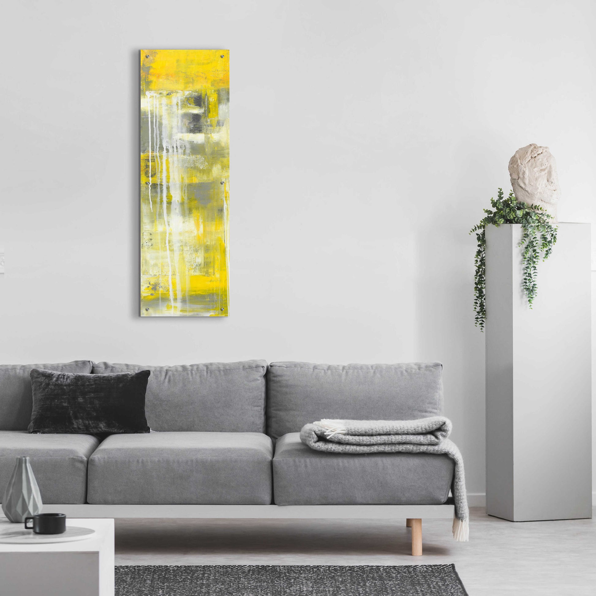 Epic Art 'Mellow Yellow I' by Erin Ashley, Acrylic Glass Wall Art,16x48