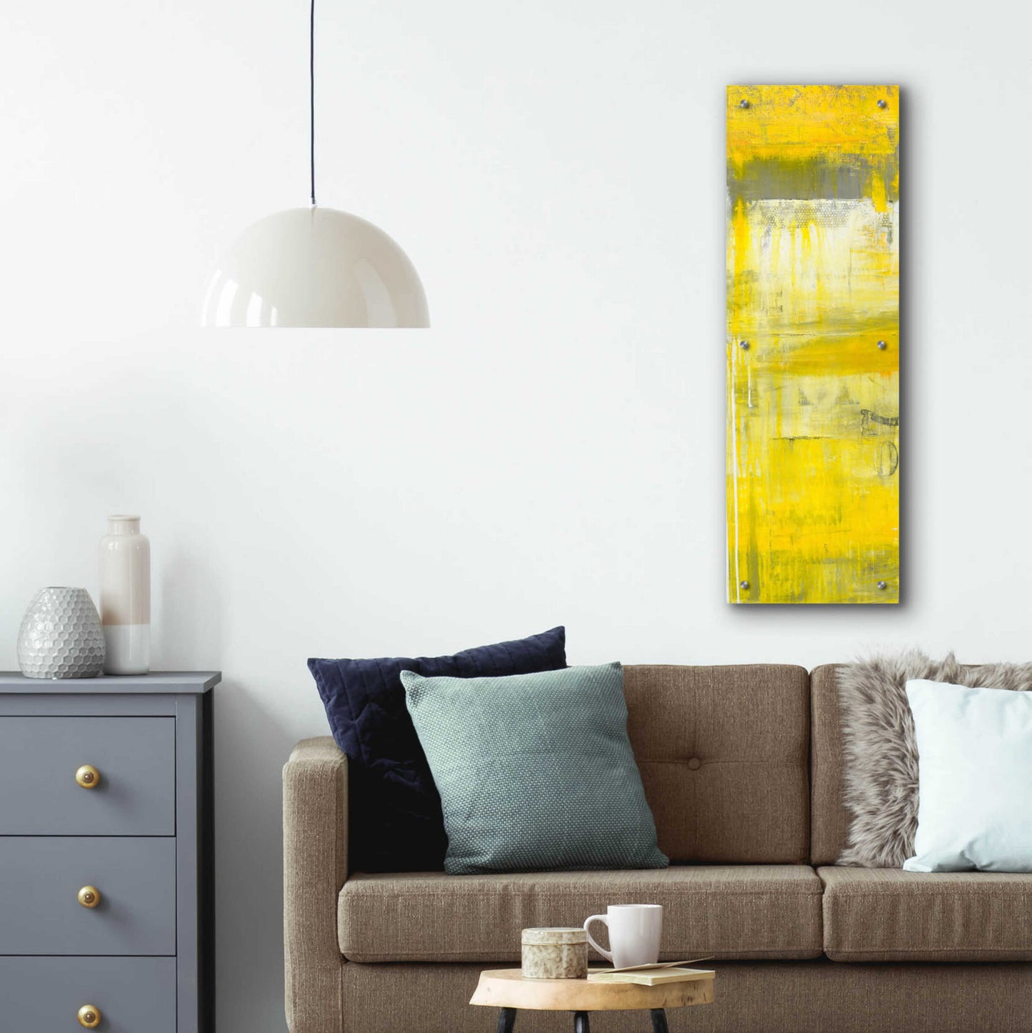 Epic Art 'Mellow Yellow II' by Erin Ashley, Acrylic Glass Wall Art,12x36