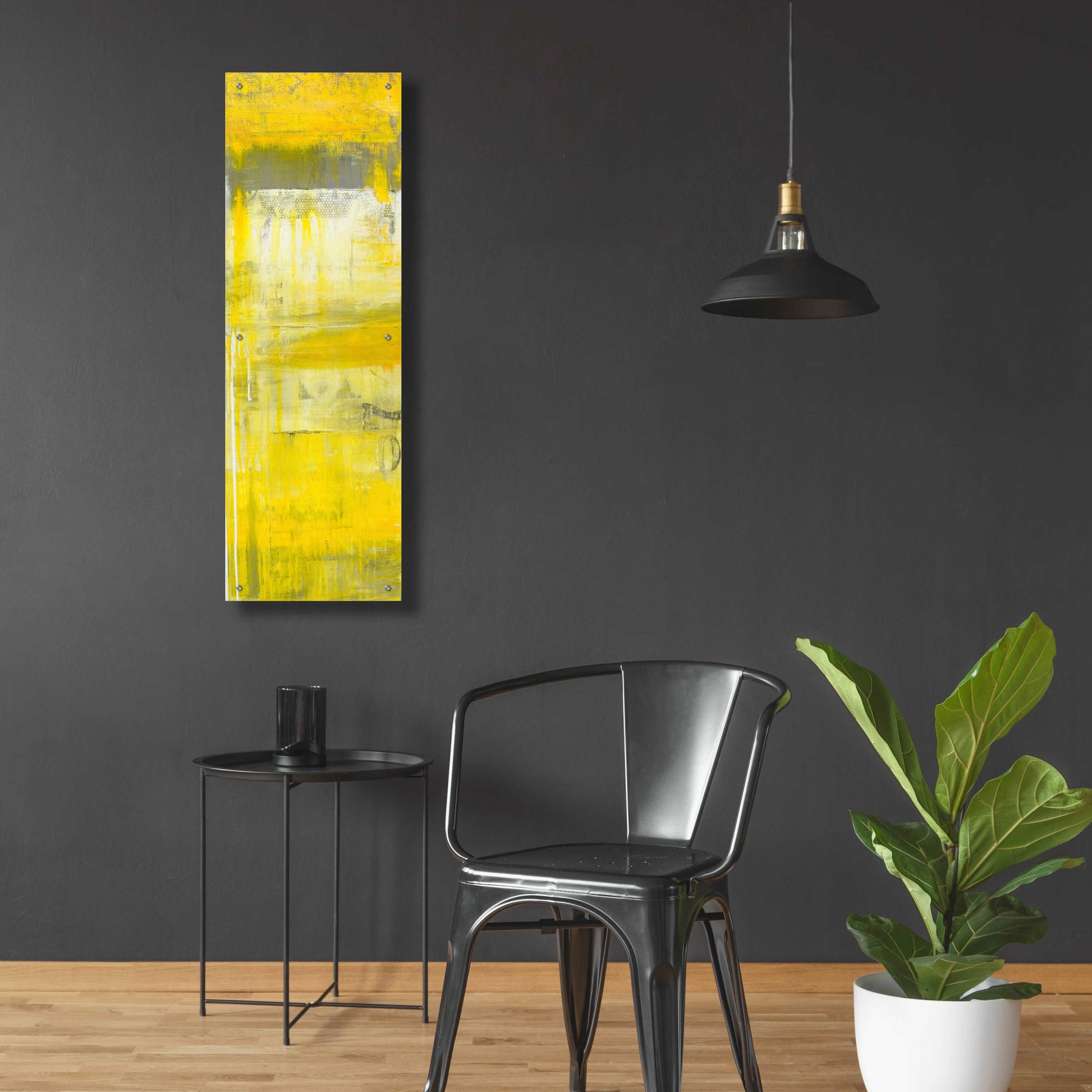 Epic Art 'Mellow Yellow II' by Erin Ashley, Acrylic Glass Wall Art,16x48