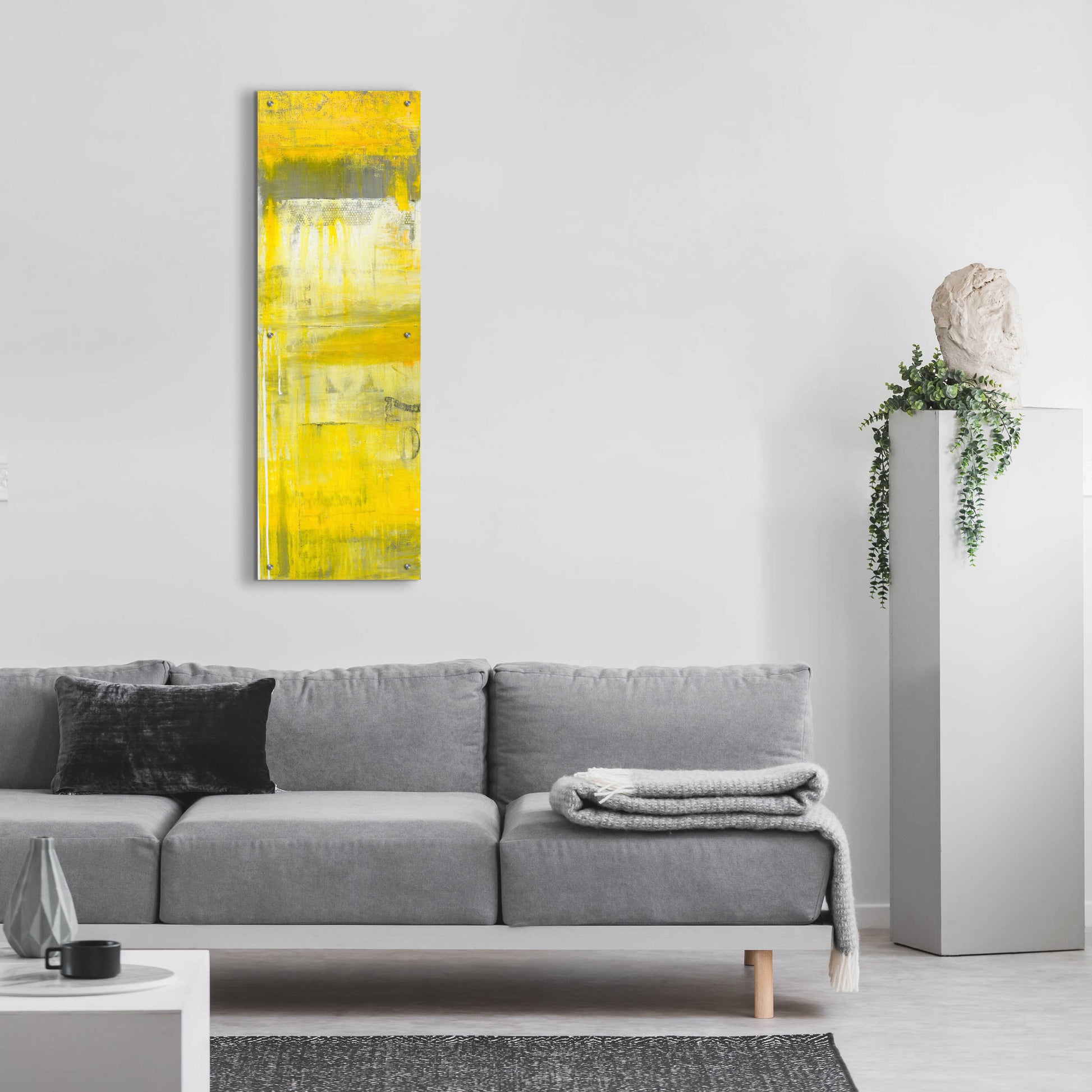 Epic Art 'Mellow Yellow II' by Erin Ashley, Acrylic Glass Wall Art,16x48