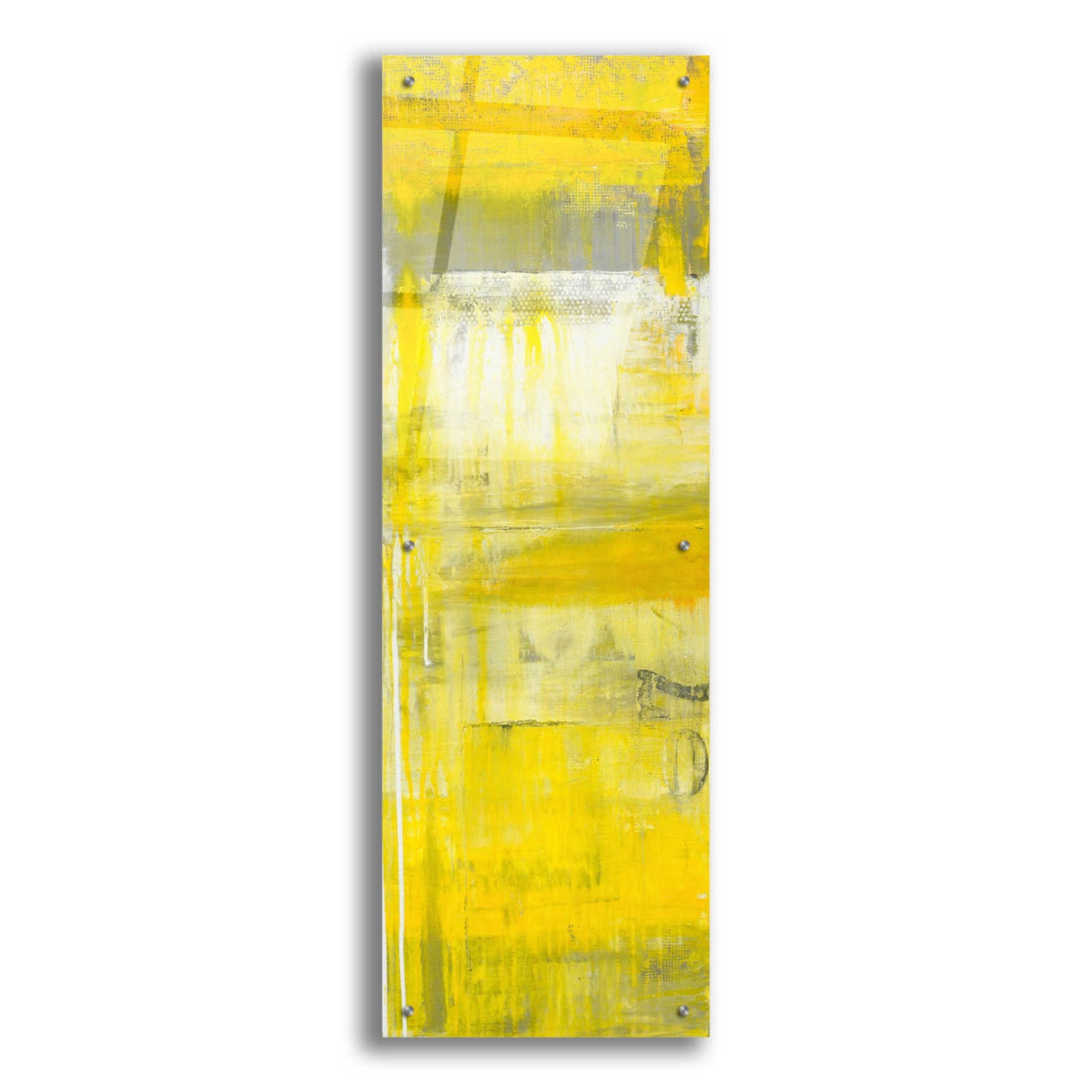 Epic Art 'Mellow Yellow II' by Erin Ashley, Acrylic Glass Wall Art,16x48