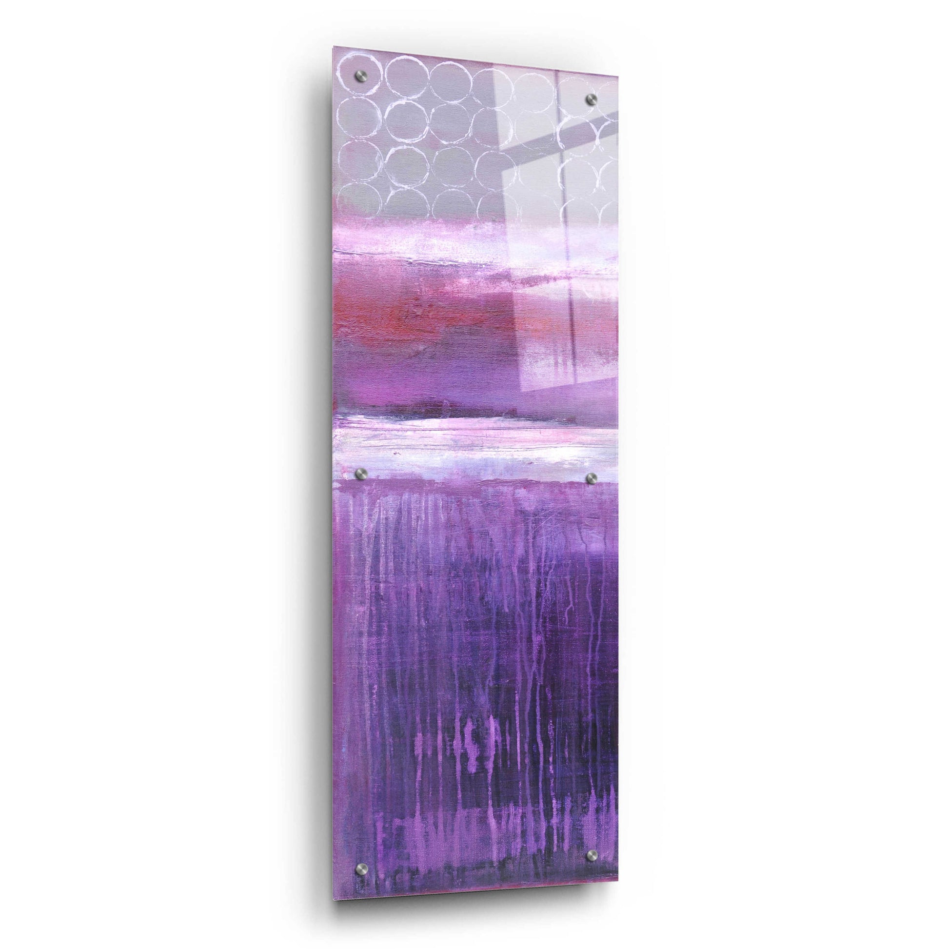 Epic Art 'Purple Rain I' by Erin Ashley, Acrylic Glass Wall Art,12x36