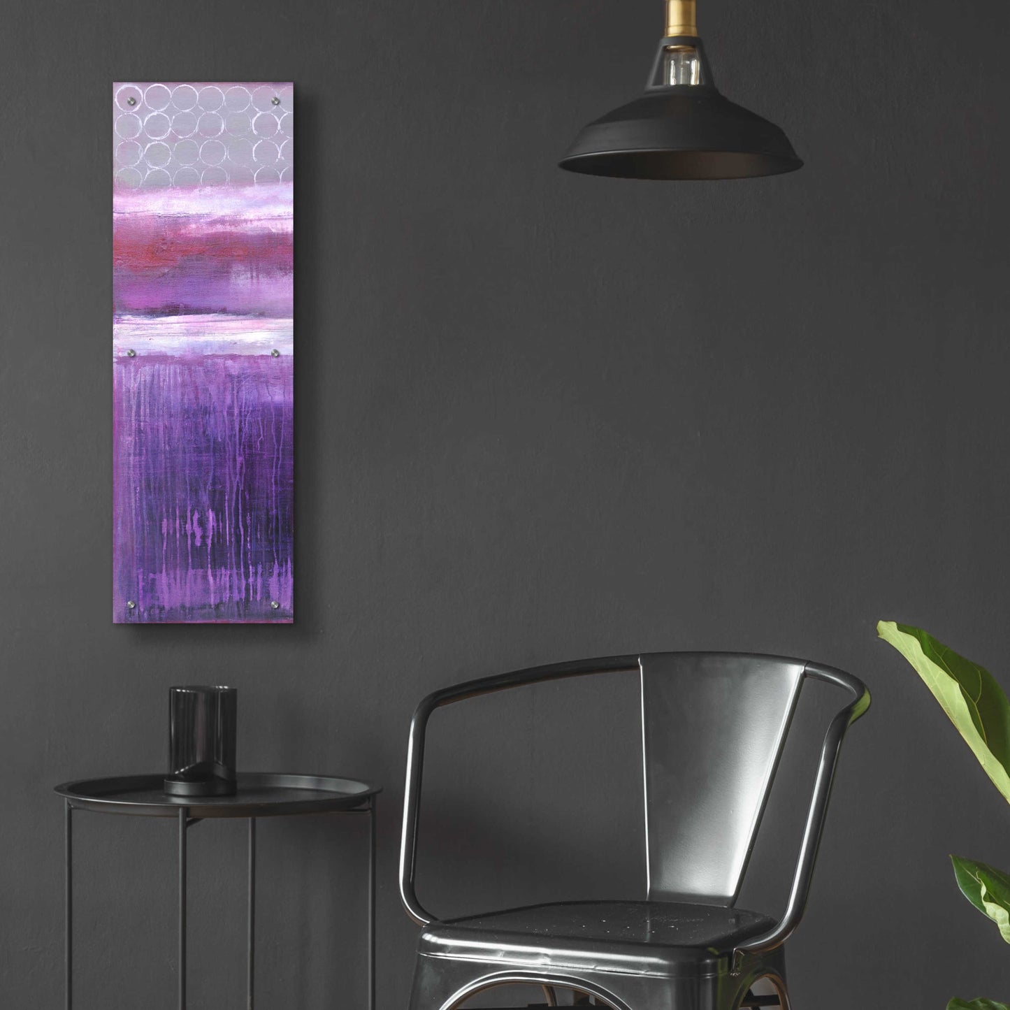 Epic Art 'Purple Rain I' by Erin Ashley, Acrylic Glass Wall Art,12x36