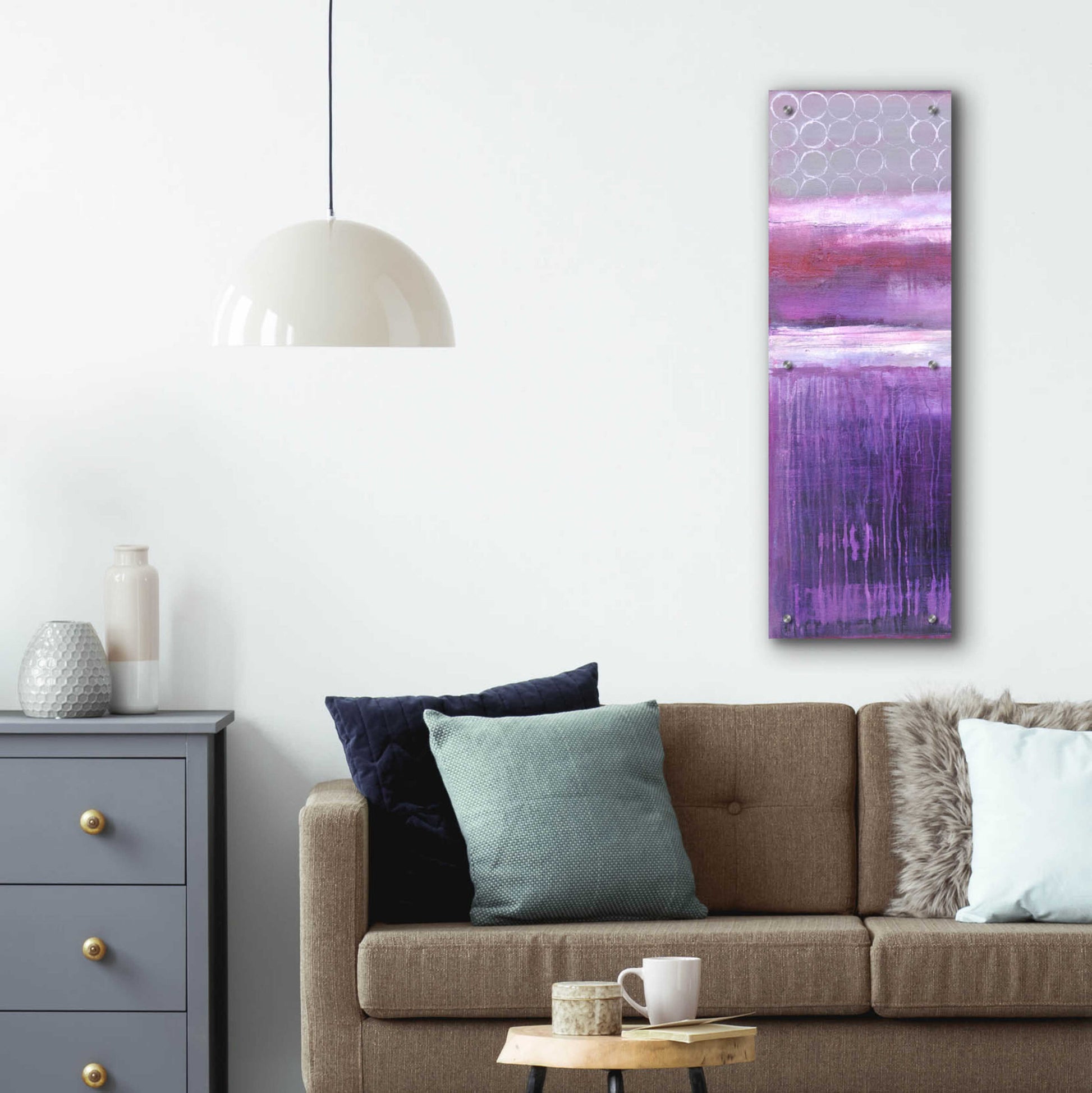 Epic Art 'Purple Rain I' by Erin Ashley, Acrylic Glass Wall Art,12x36